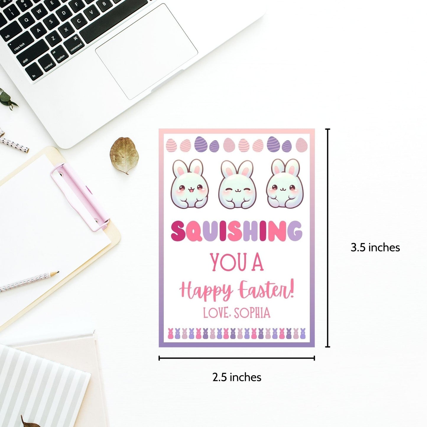 Easter Gift Tag | Squishmallow Card | Personalized Squishmallow Plush | Printable Squishing You | Easter Basket Favor | Easter Kids Class