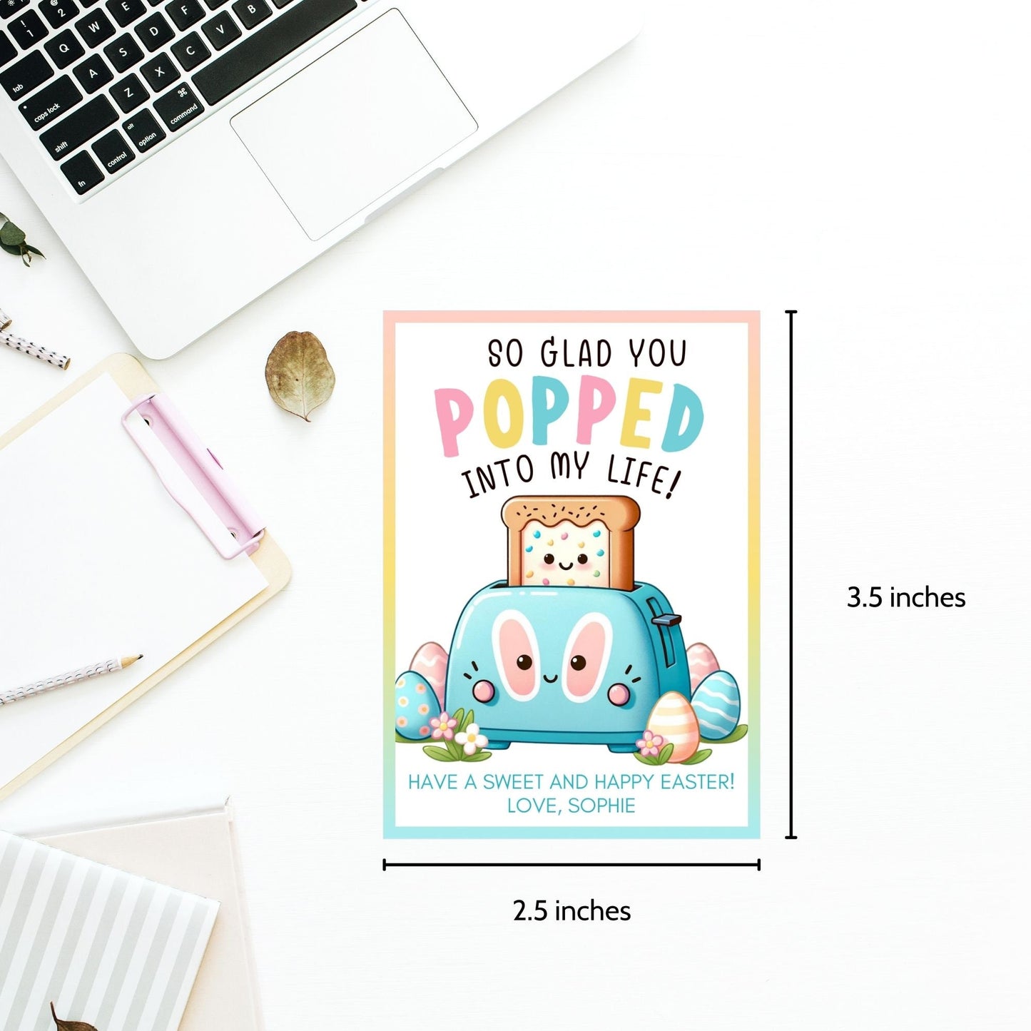 Pop Pastry Easter Printable Editable Tag | Easter Toaster Tart Label | Easter Toaster Pastry Sticker | DIY Class Easter | Kids Classroom