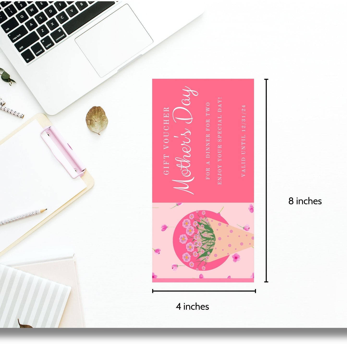 Gift Certificate Template Printable | Personalized Mothers Day Coupon | Editable Voucher | Instant Download | Client Customer Teacher Staff