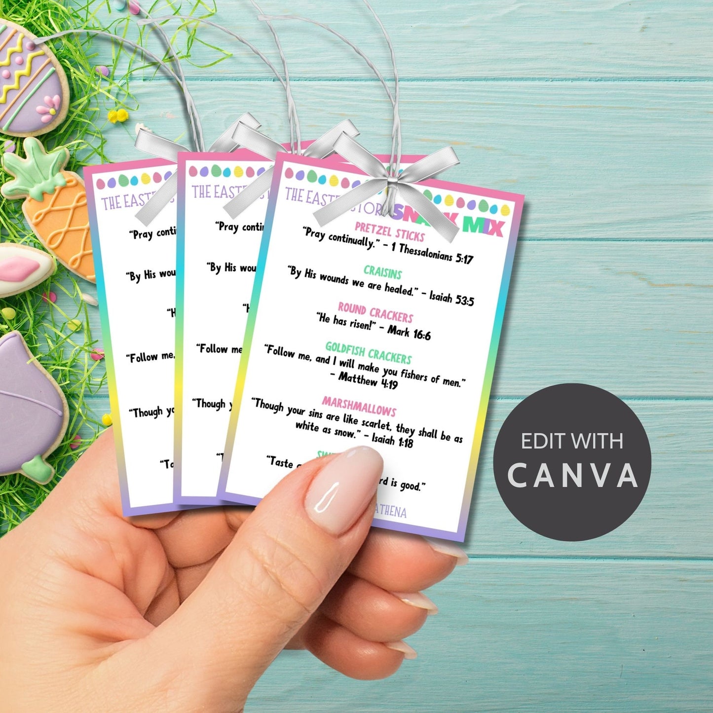 Easter Treats | Sunday School Activity | Easter Story Snack Mix | Religious Tag | Easter Gift Tag | School Church Handout | Easter Monday