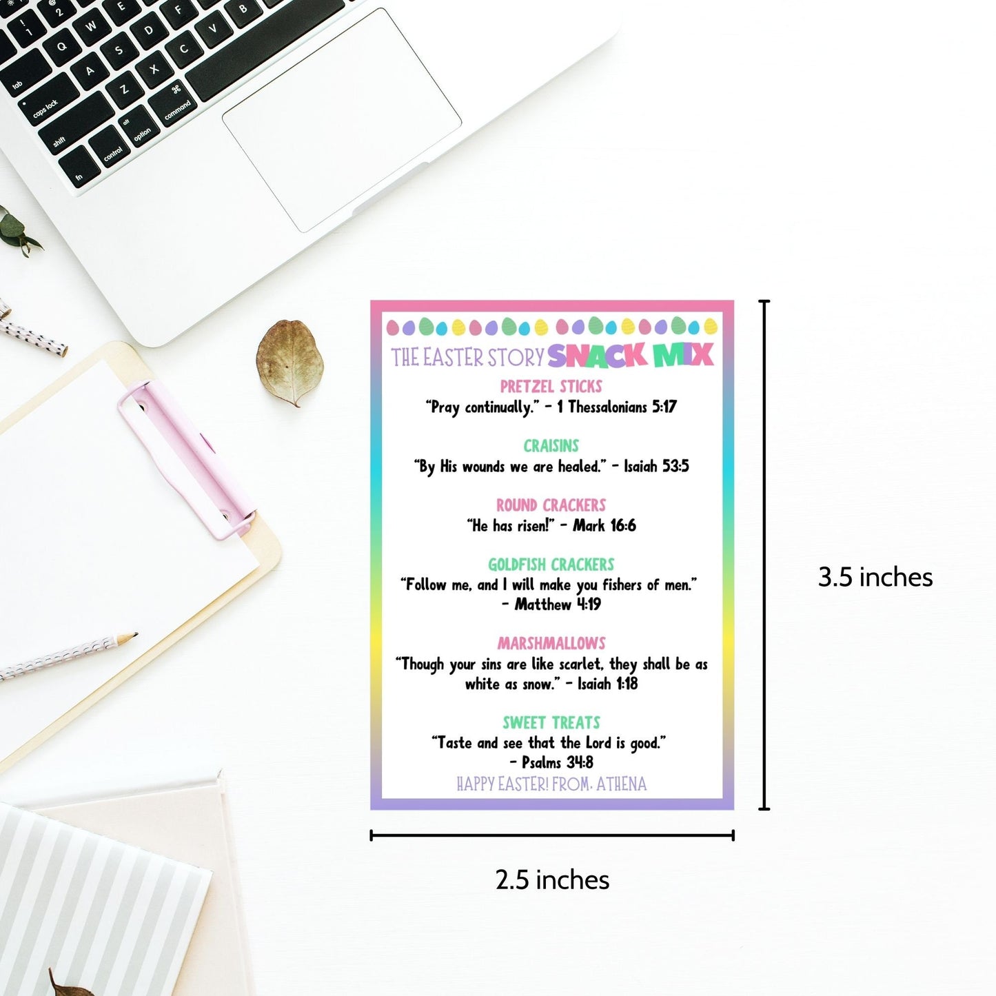 Easter Treats | Sunday School Activity | Easter Story Snack Mix | Religious Tag | Easter Gift Tag | School Church Handout | Easter Monday