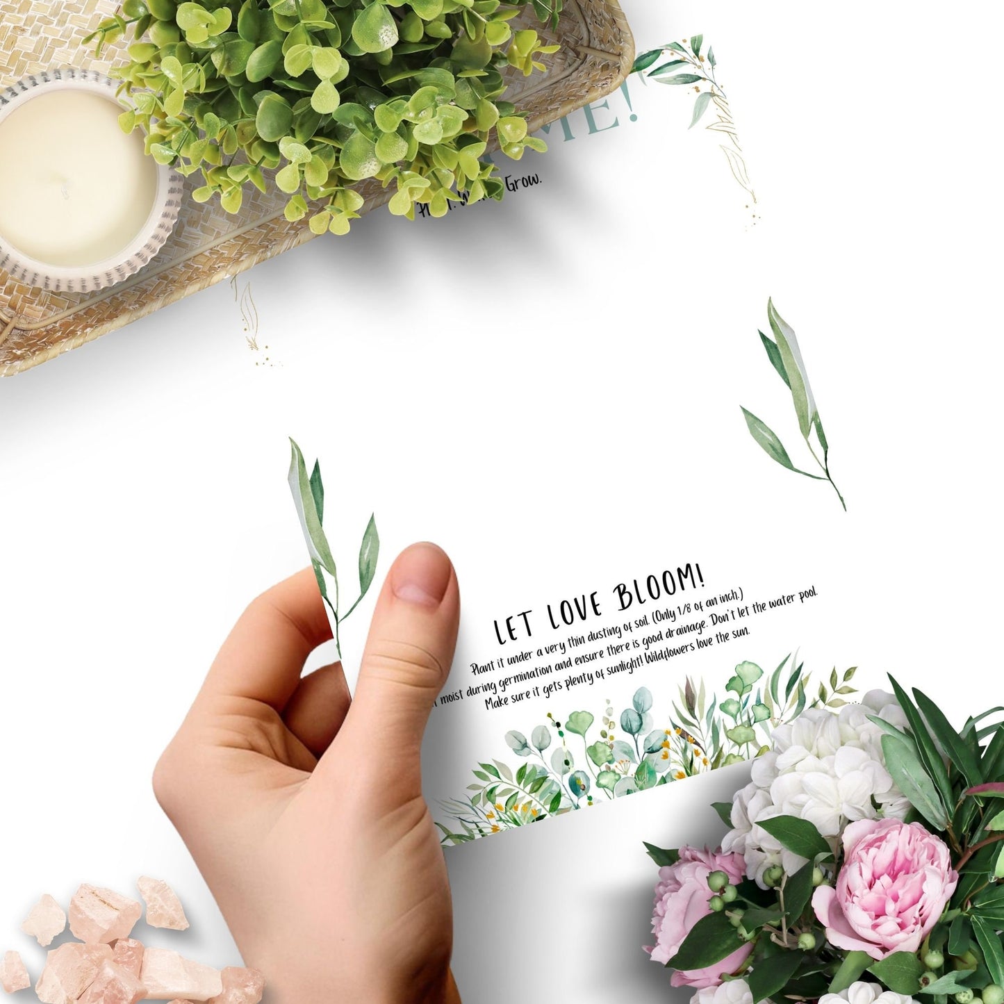 Plantable Wildflower Growing Paper Cards Seed Paper Wedding Stationery Wedding Party Favors Bridal Shower Funeral Memorial Plantable Packet