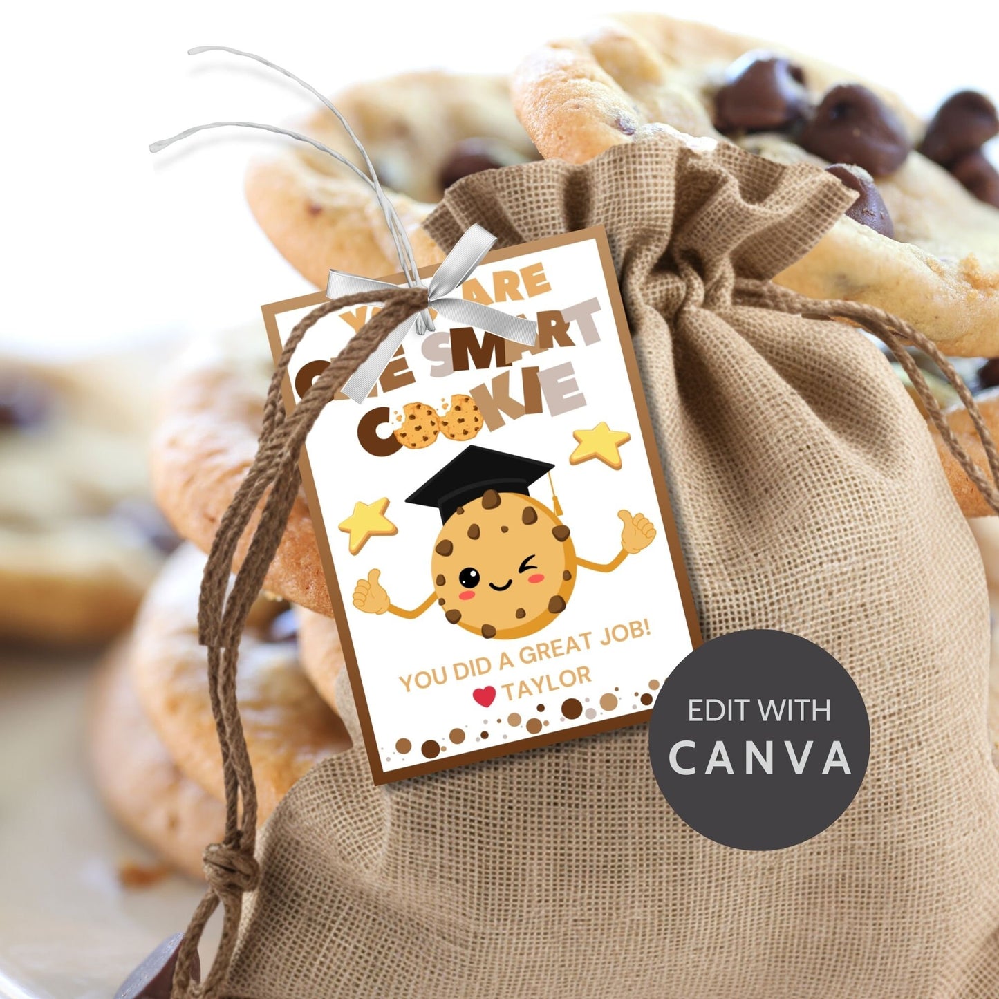 One Smart Cookie | Cookie Teacher Appreciation Gift Tag | Staff Educator Teacher Lender Realtor Broker Thank You | Teacher Appreciation Week