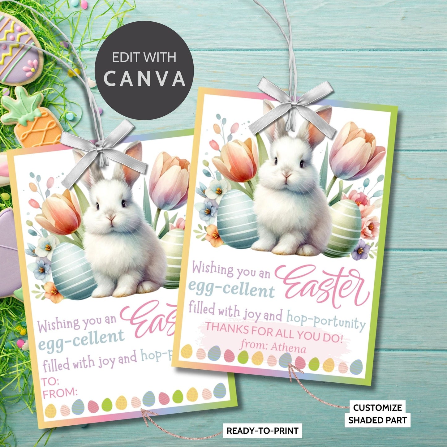 Office Easter | Easter Basket Tag | Easter Gift Tags | Easter Printable Tags | Staff Appreciation | Staff Easter | Bunny Easter Tag
