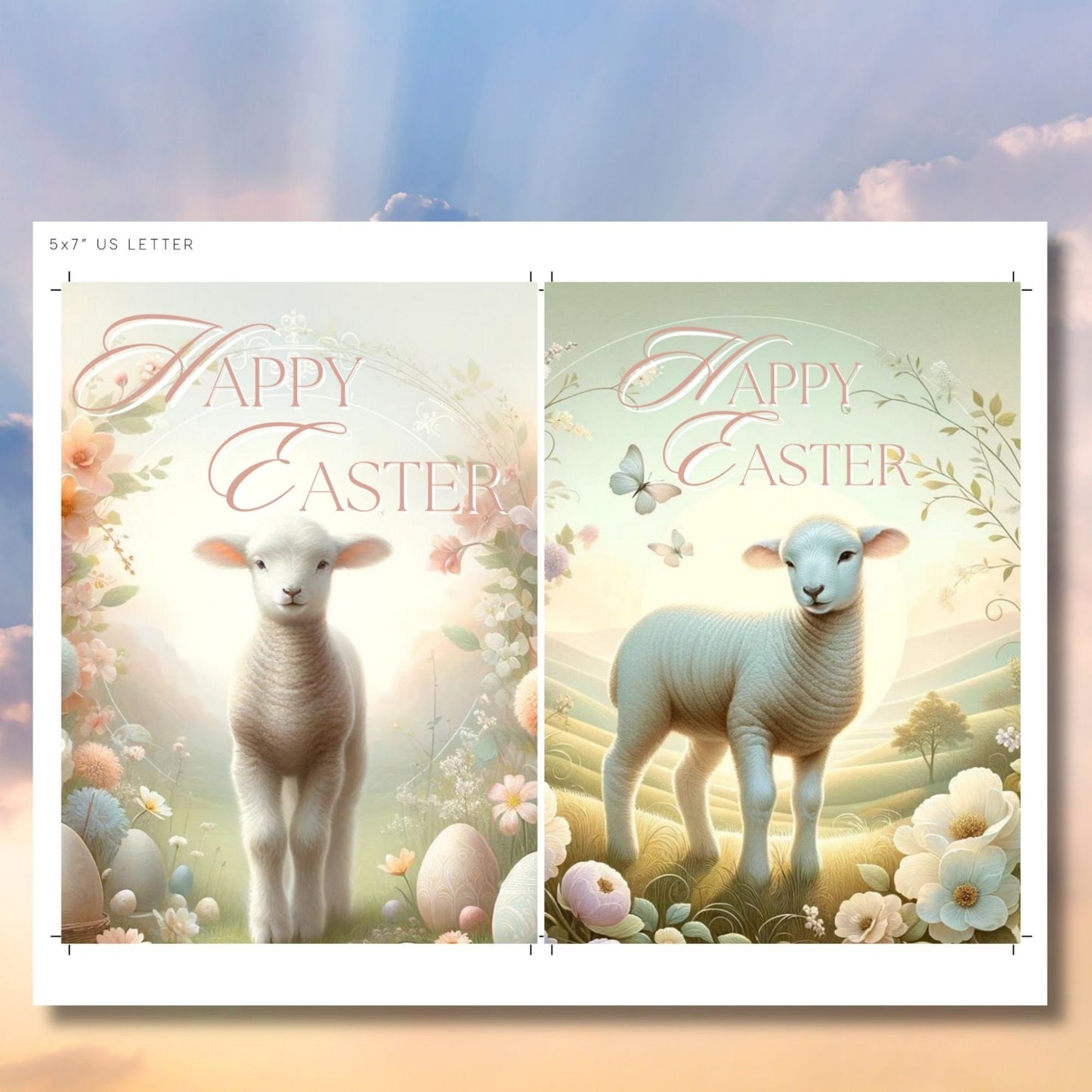 Lamb of God Card | Christian Easter Tag | Religious Easter Tag | Pastel Religious Card | Sunday School Teacher Gift | Printable Easter Card