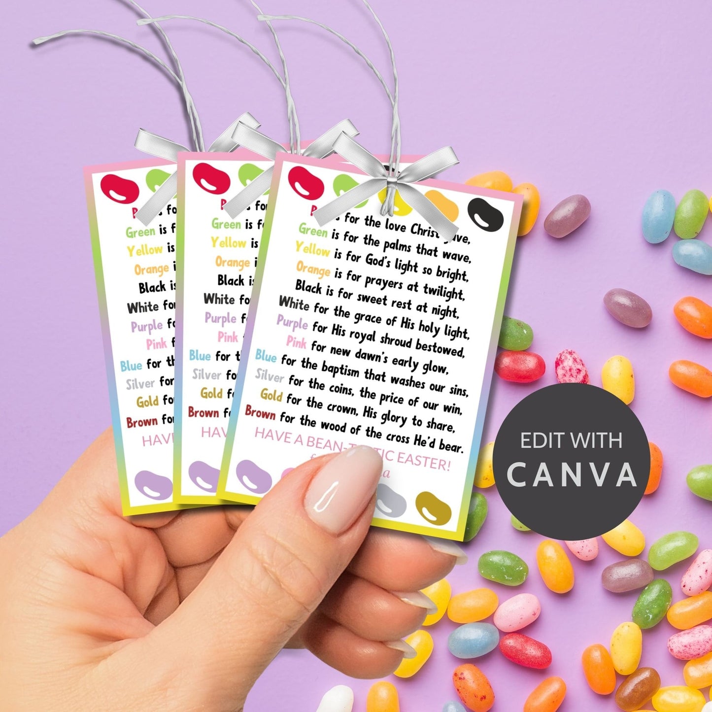 Jelly Bean Gospel | Christian Easter Printable Kids | Friends Co-Worker Gift | Jelly Beans Gift Tag | Easter Treat Tag | Instant Download