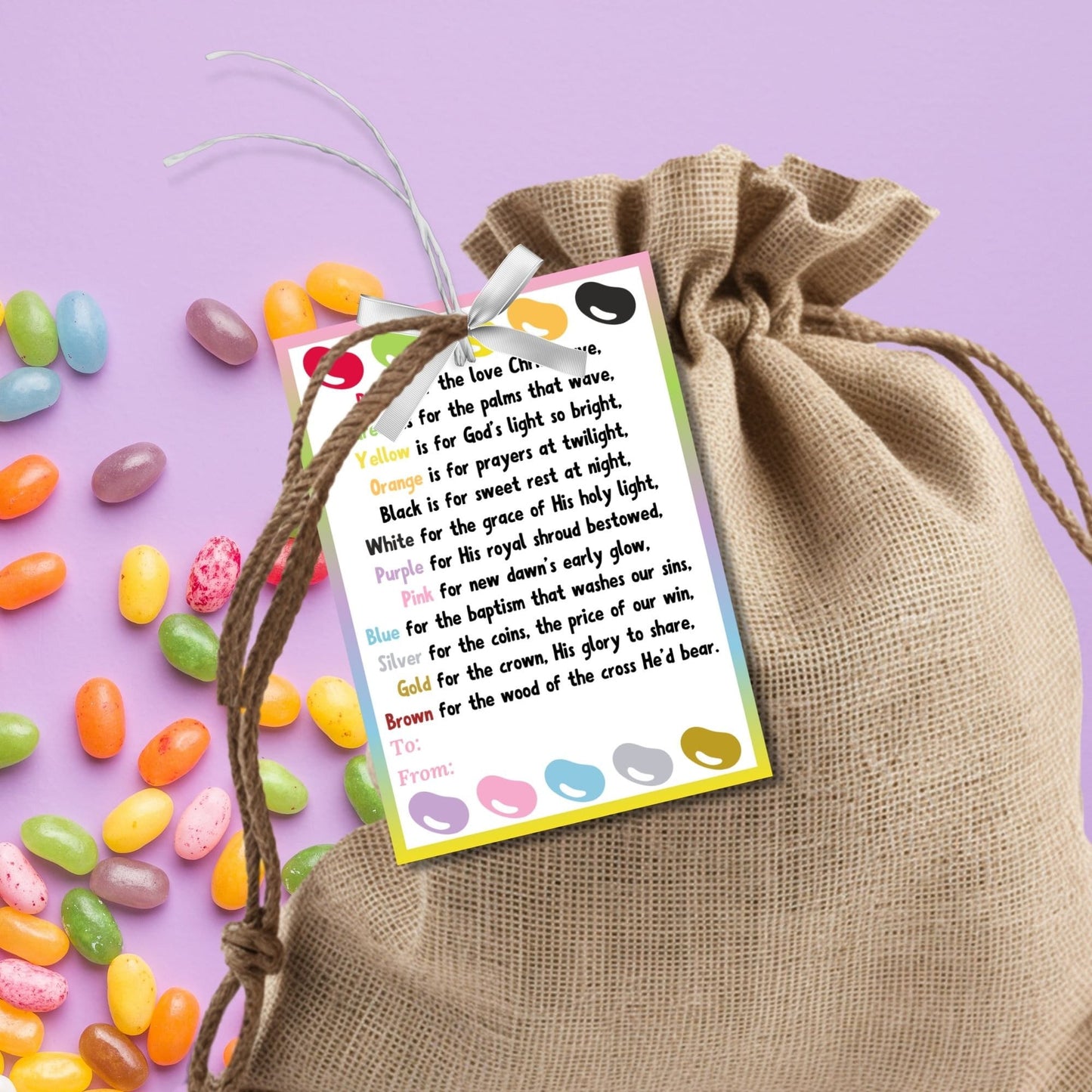 Jelly Bean Gospel | Christian Easter Printable Kids | Friends Co-Worker Gift | Jelly Beans Gift Tag | Easter Treat Tag | Instant Download