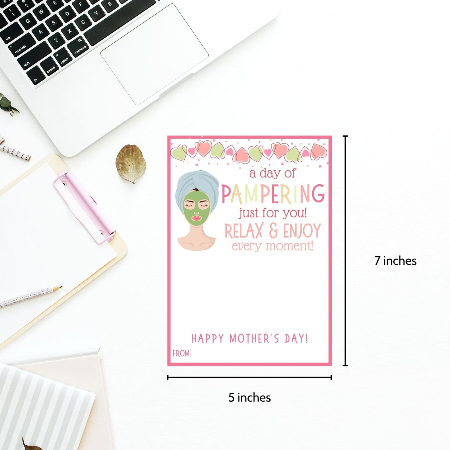 Mothers Day Gift Gift Card Holder Spa Salon Nail Hair Gift Card Pampering Gift for Mom Admin Day Teacher Sister Girlfriend Dog Mom