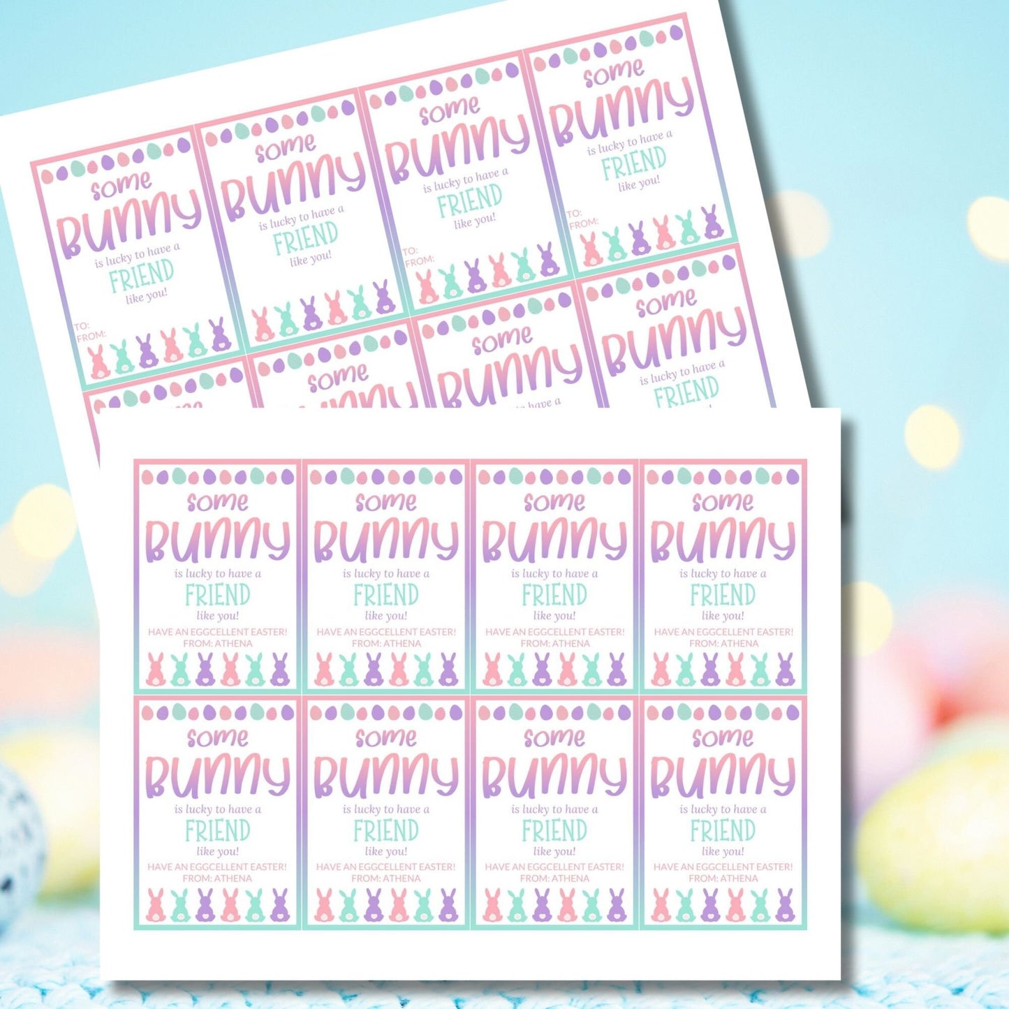 Easter Bunny Tag | Classroom Gift Tag | Easter Classroom Gifts For Kids Student | Easter Basket Tags | Easter Stickers | Easter Bubble Tags | Candy Tags | Non Candy Tags