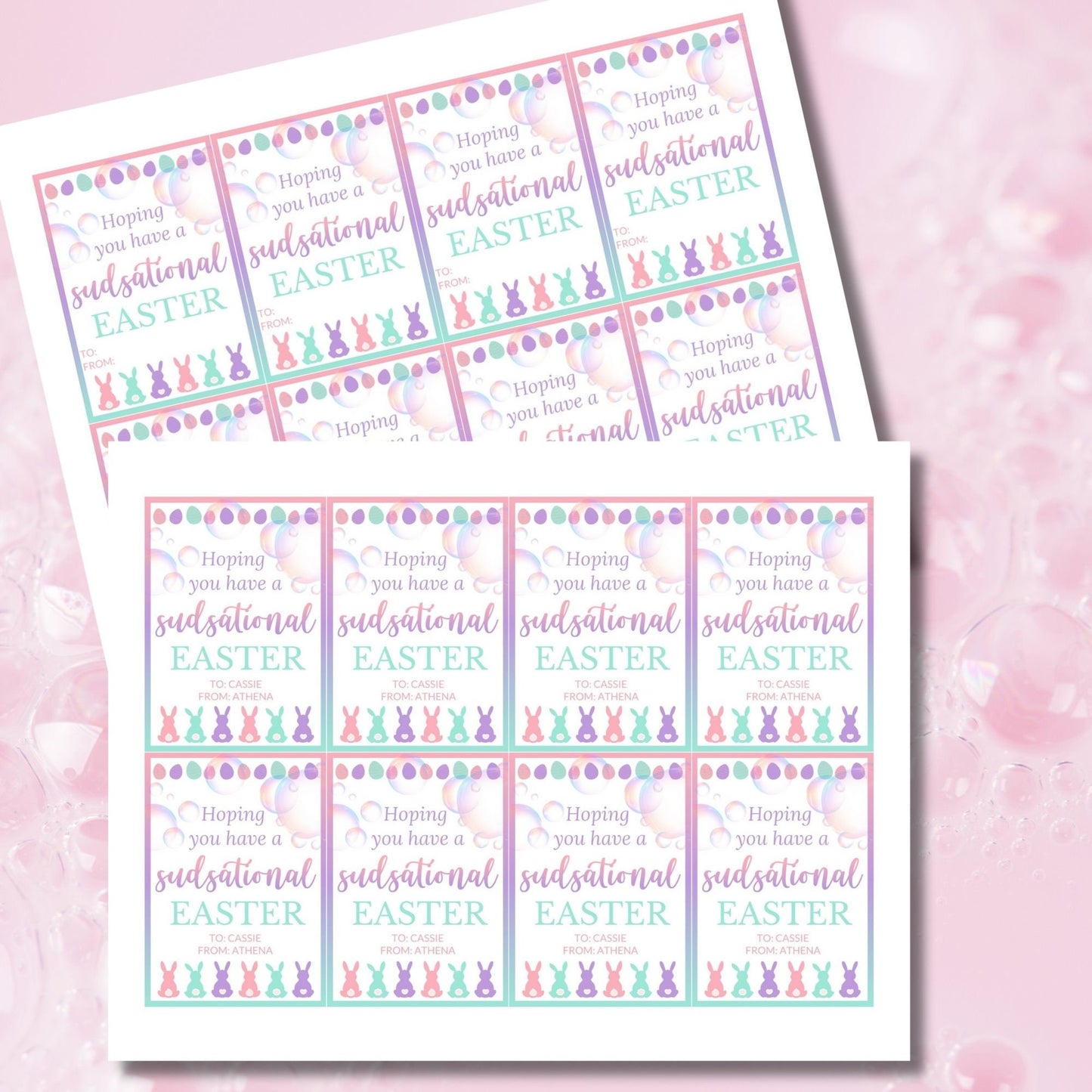 Easter Soap Tag | Easter Bubble Tags | Sudsational Easter | Easter Gifts Kids Student Coworker Neighbor Class | Easter Basket Tags Stickers
