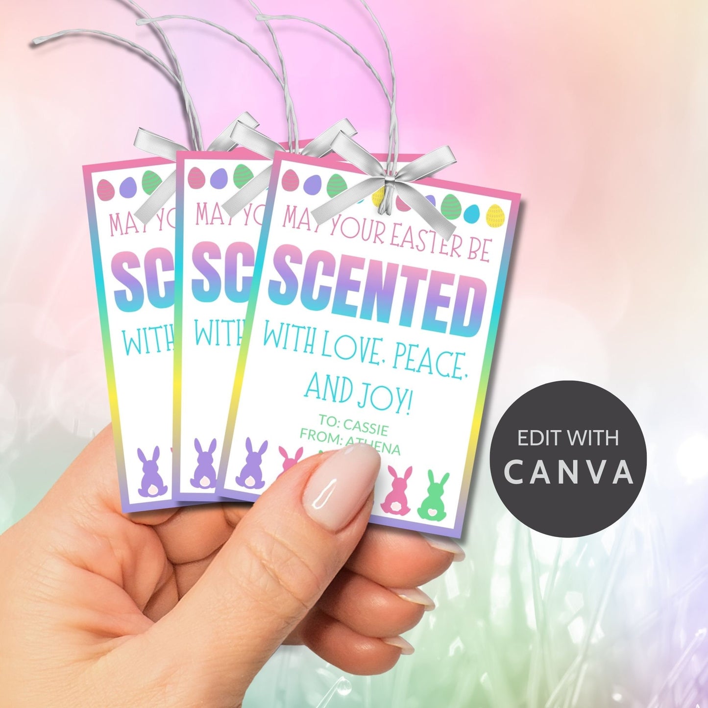 Printable Easter Gift Tags Spring Smencils Scented Pencils Perfume Candle Coworker Employee Staff Bus Driver Client Classroom Favors Gifts for Kids School Supplies Classroom Rewards Easter Basket Stuffers Easter Sticker Easter Tags Non-Candy