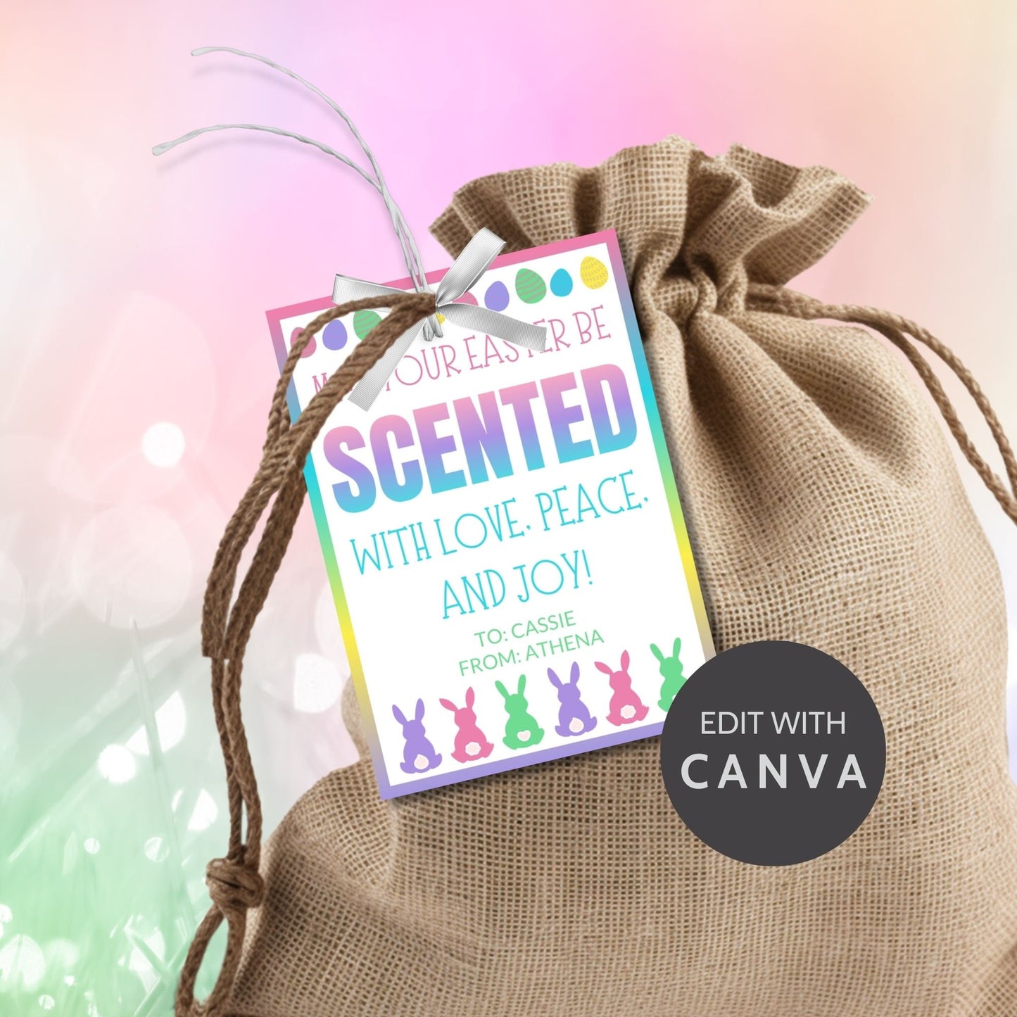 Printable Easter Gift Tags Spring Smencils Scented Pencils Perfume Candle Coworker Employee Staff Bus Driver Client Classroom Favors Gifts for Kids School Supplies Classroom Rewards Easter Basket Stuffers Easter Sticker Easter Tags Non-Candy