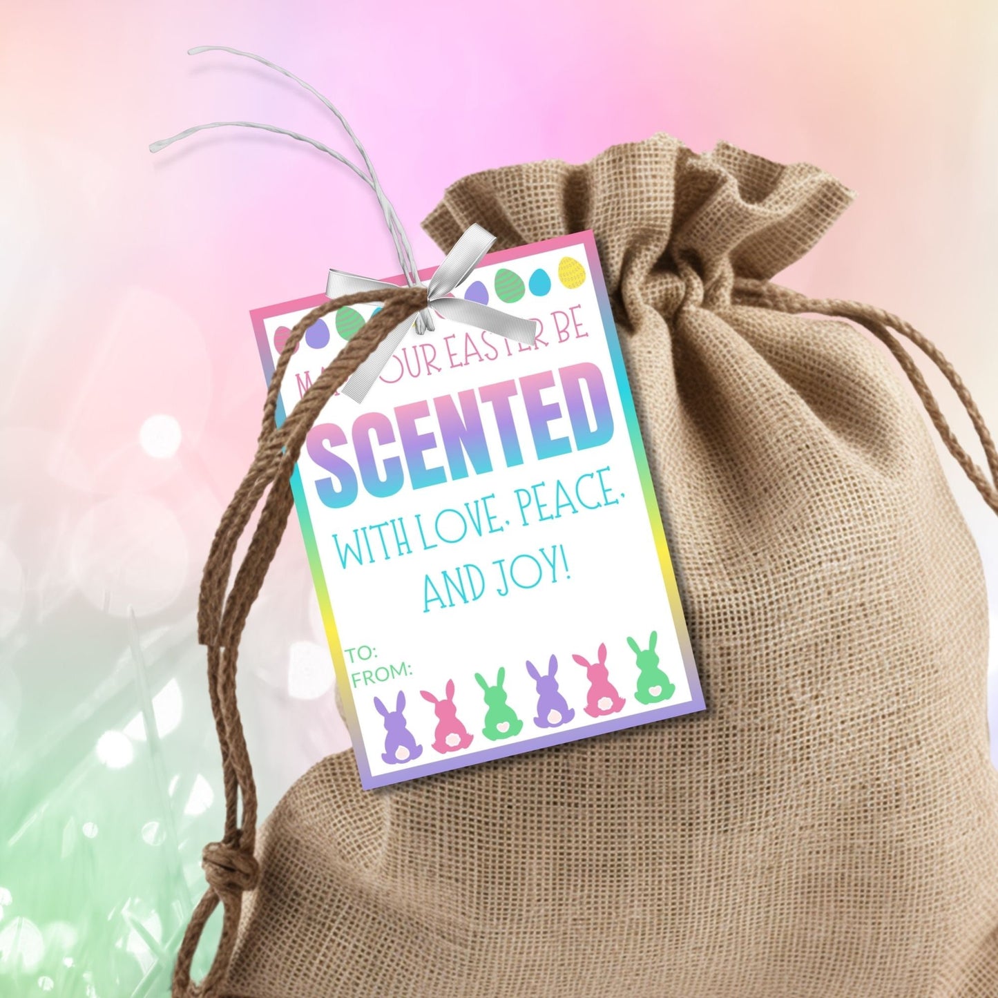 Printable Easter Gift Tags Spring Smencils Scented Pencils Perfume Candle Coworker Employee Staff Bus Driver Client Classroom Favors Gifts for Kids School Supplies Classroom Rewards Easter Basket Stuffers Easter Sticker Easter Tags Non-Candy
