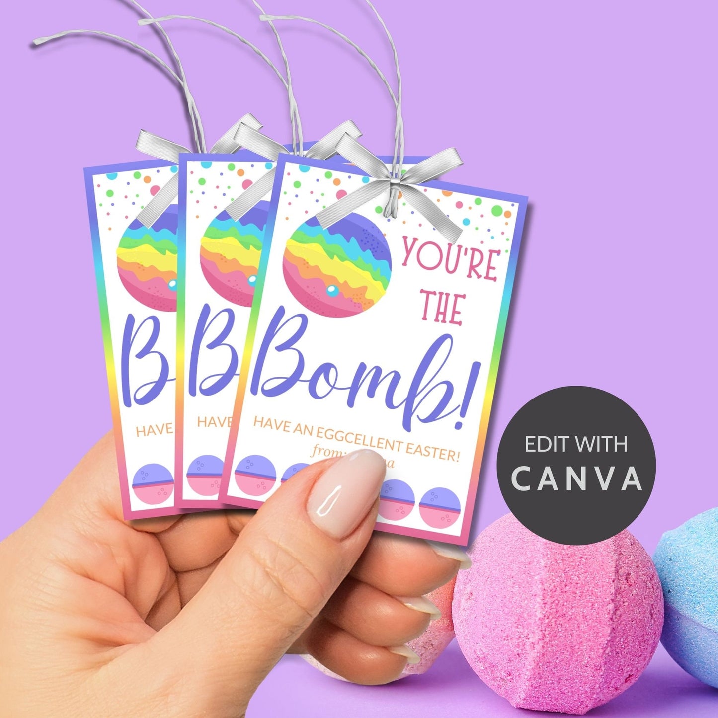 Easter Basket Stuffer Gift Ideas | Easter Bath Bombs for Kids Girls Boys | Youre The Bomb | Bath Bomb Favor Tag | Easter Bath Bomb Tag