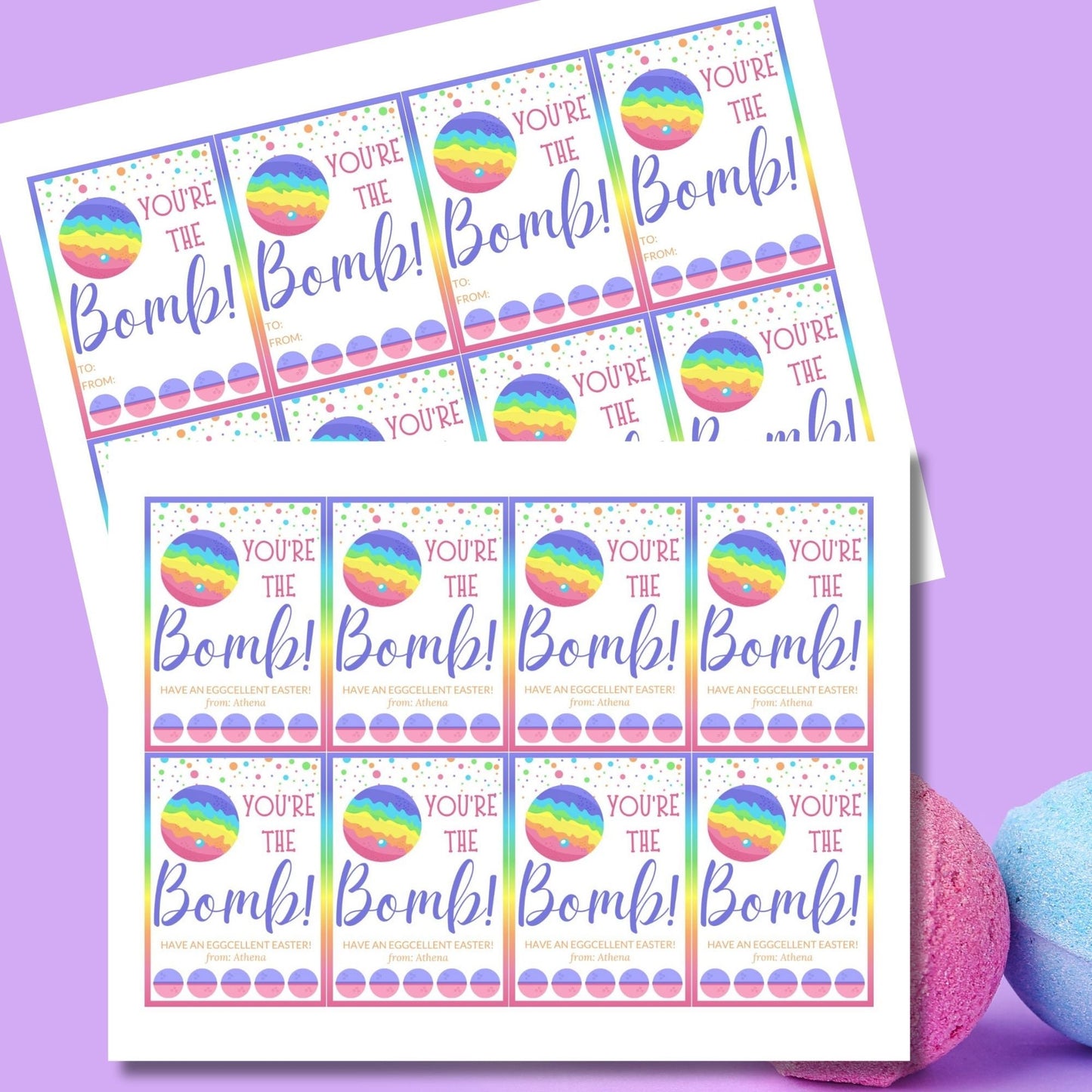 Easter Basket Stuffer Gift Ideas | Easter Bath Bombs for Kids Girls Boys | Youre The Bomb | Bath Bomb Favor Tag | Easter Bath Bomb Tag