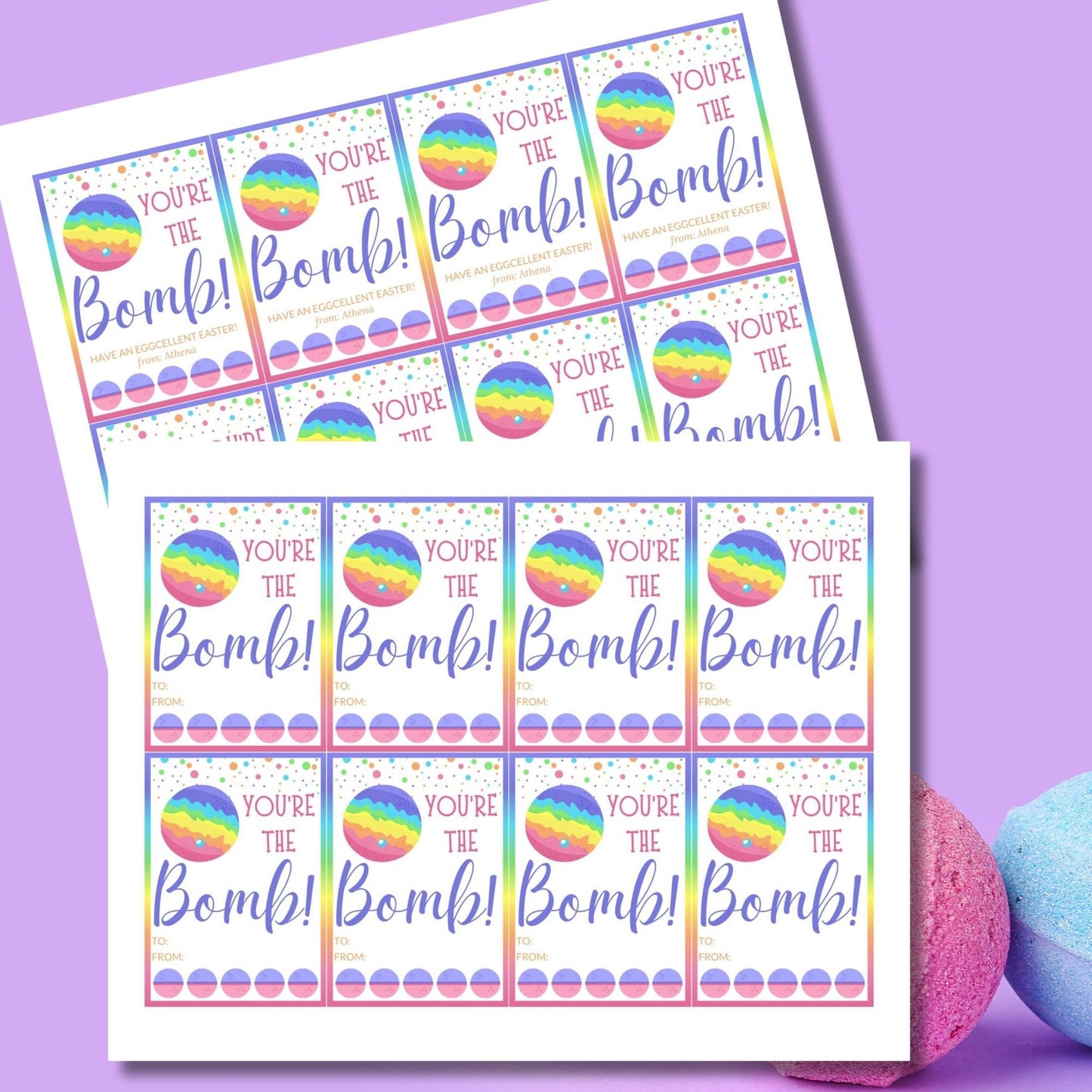 Easter Basket Stuffer Gift Ideas | Easter Bath Bombs for Kids Girls Boys | Youre The Bomb | Bath Bomb Favor Tag | Easter Bath Bomb Tag