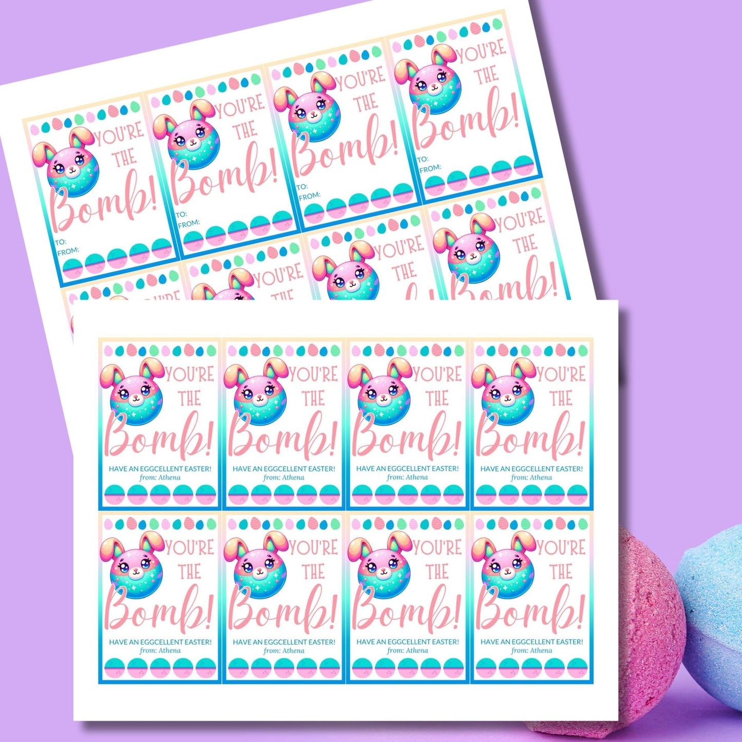 Easter Basket Stuffer Gift Ideas | Easter Bath Bombs for Kids Girls Boys | Youre The Bomb | Bath Bomb Favor Tag | Easter Bath Bomb Tag