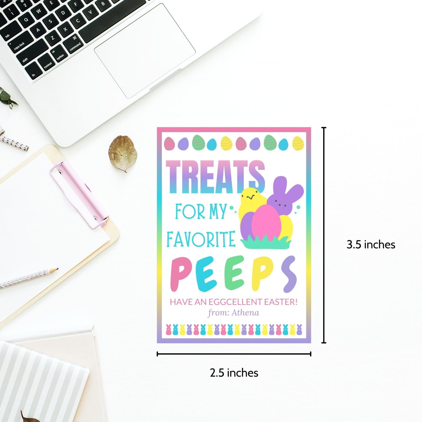 Printable Easter Gift Tags | Classroom Favors | Marshmallow Peeps | Easter Classroom Gifts For Kids Student | Easter Sticker | Easter Tags