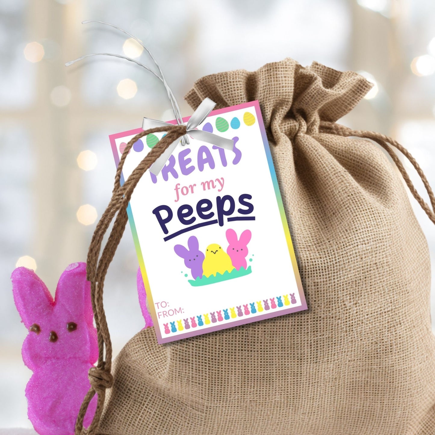 Printable Easter Gift Tags | Classroom Favors | Marshmallow Peeps | Easter Classroom Gifts For Kids Student | Easter Sticker | Easter Tags