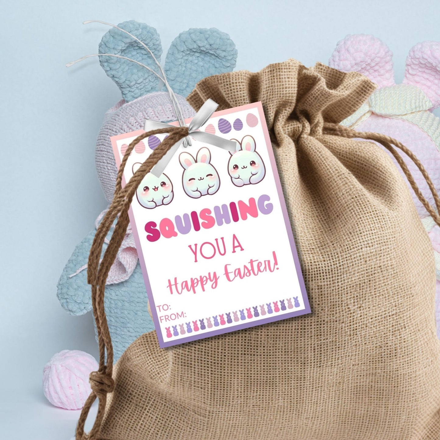 Easter Gift Tag | Squishmallow Card | Personalized Squishmallow Plush | Printable Squishing You | Easter Basket Favor | Easter Kids Class