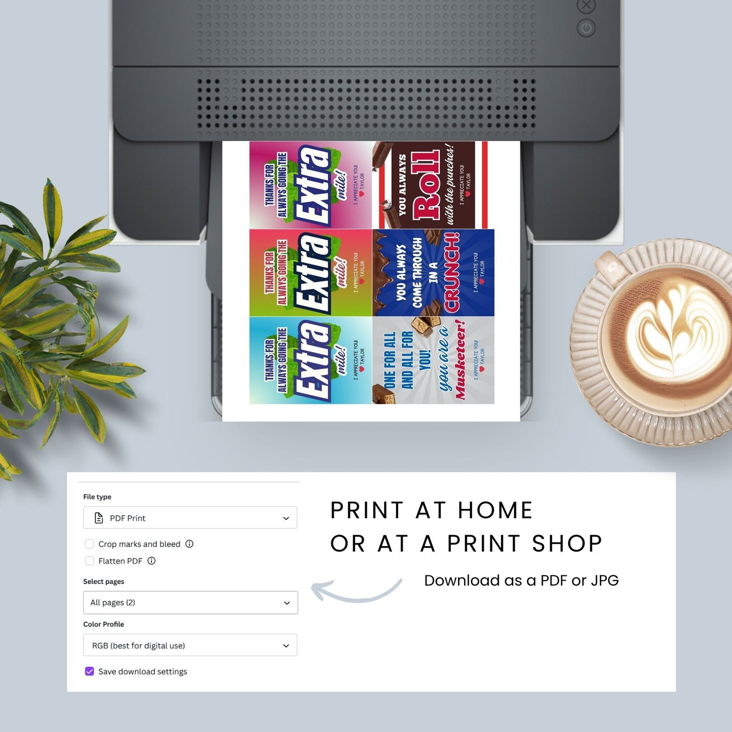 32 Printable and editable snack and candy treat tags for employees. Features appreciation messages, customizable text, and a ready-to-print PDF format.