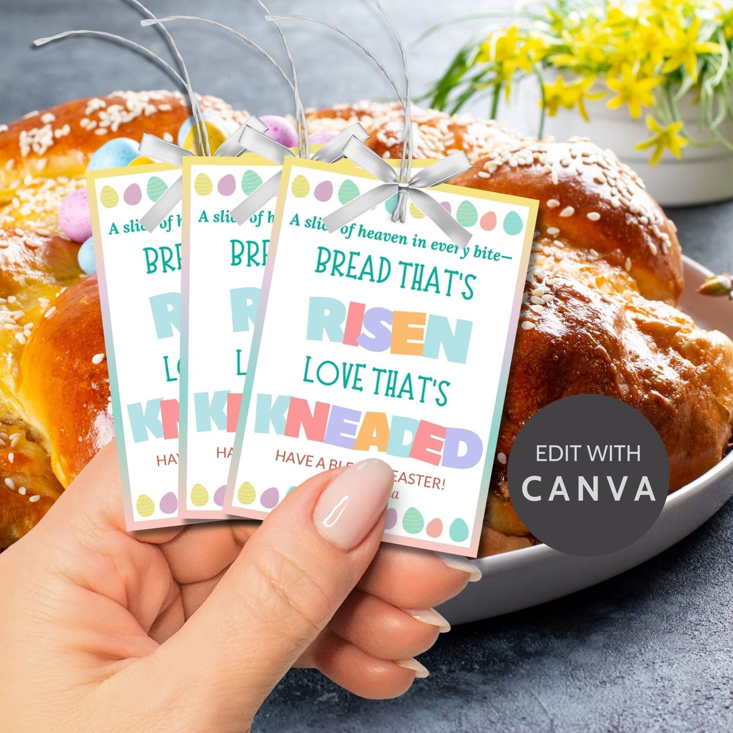 Easter Basket Stuffers | Basket Easter Sunday | Easter Bread | Bread Food Tag Stickers | Bread Pun | Breakfast Stickers | Gift for Neighbor