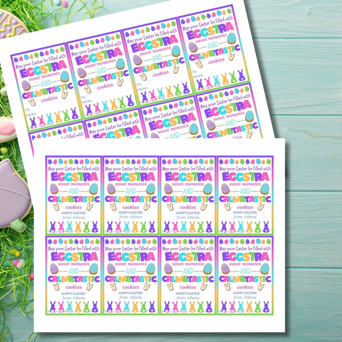 Easter Cookie Treat Tag Bag Topper | Easter Basket | Easter Kids Class Friend Church Neighbor Coworker | Happy Easter Gift Tags
