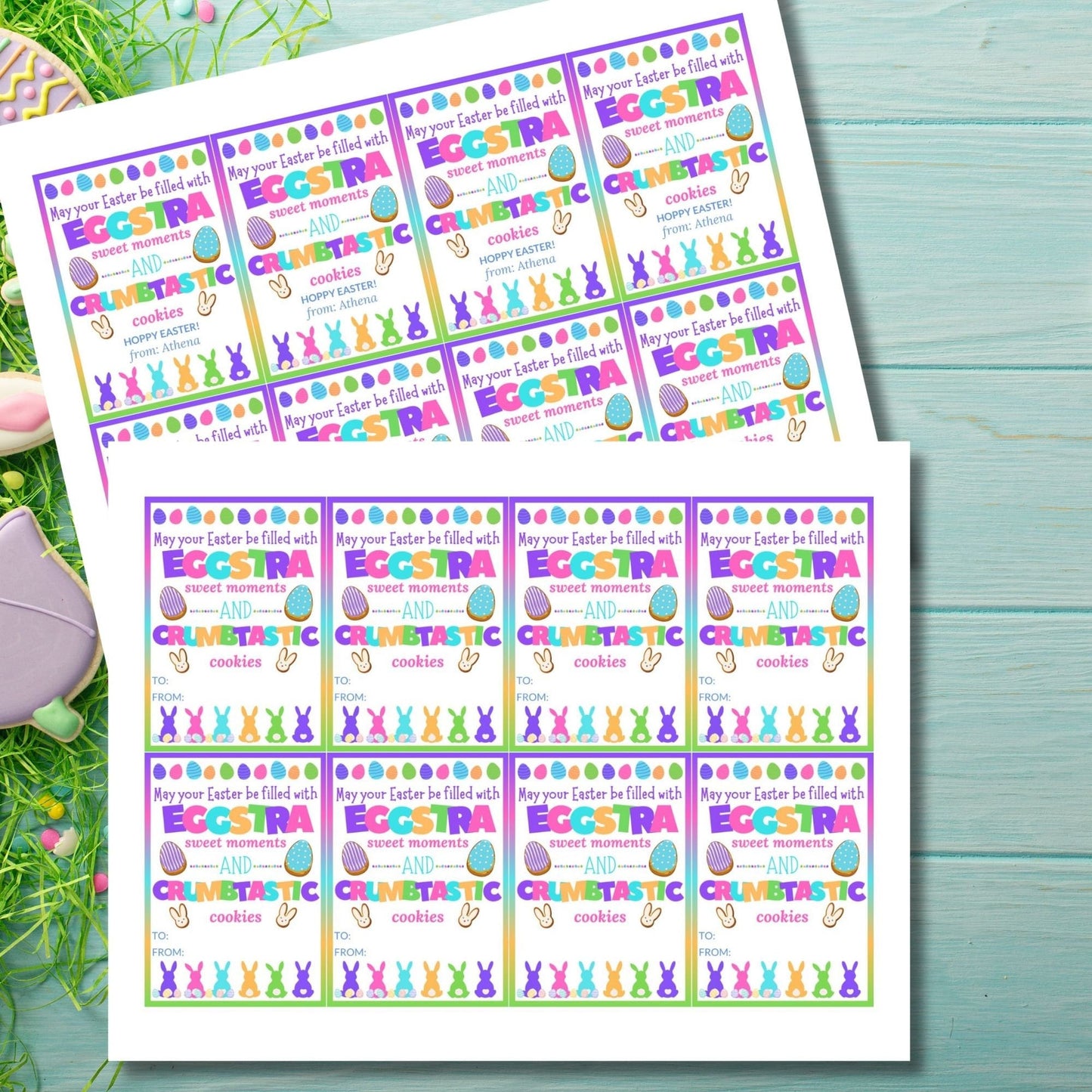 Easter Cookie Treat Tag Bag Topper | Easter Basket | Easter Kids Class Friend Church Neighbor Coworker | Happy Easter Gift Tags