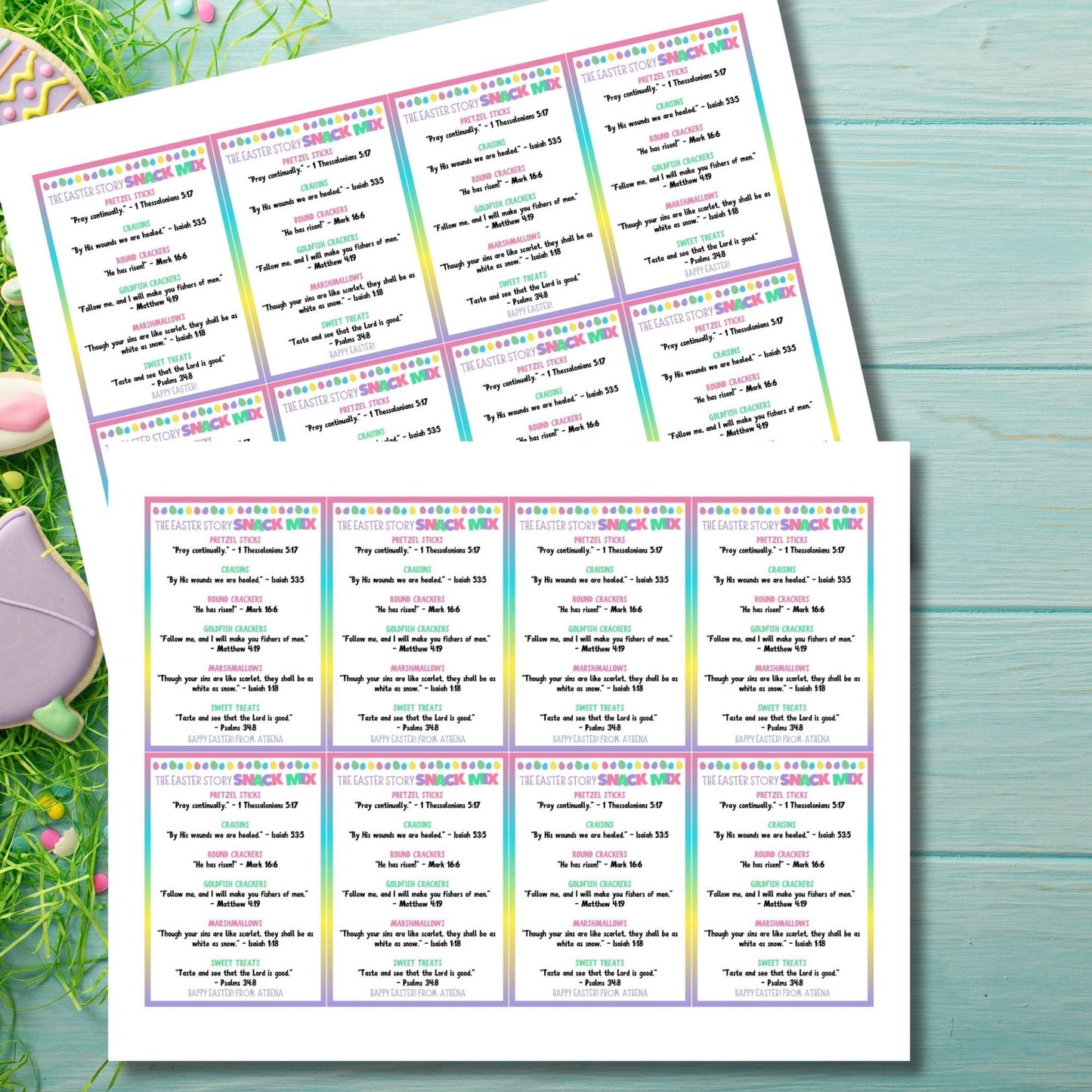 Easter Treats | Sunday School Activity | Easter Story Snack Mix | Religious Tag | Easter Gift Tag | School Church Handout | Easter Monday