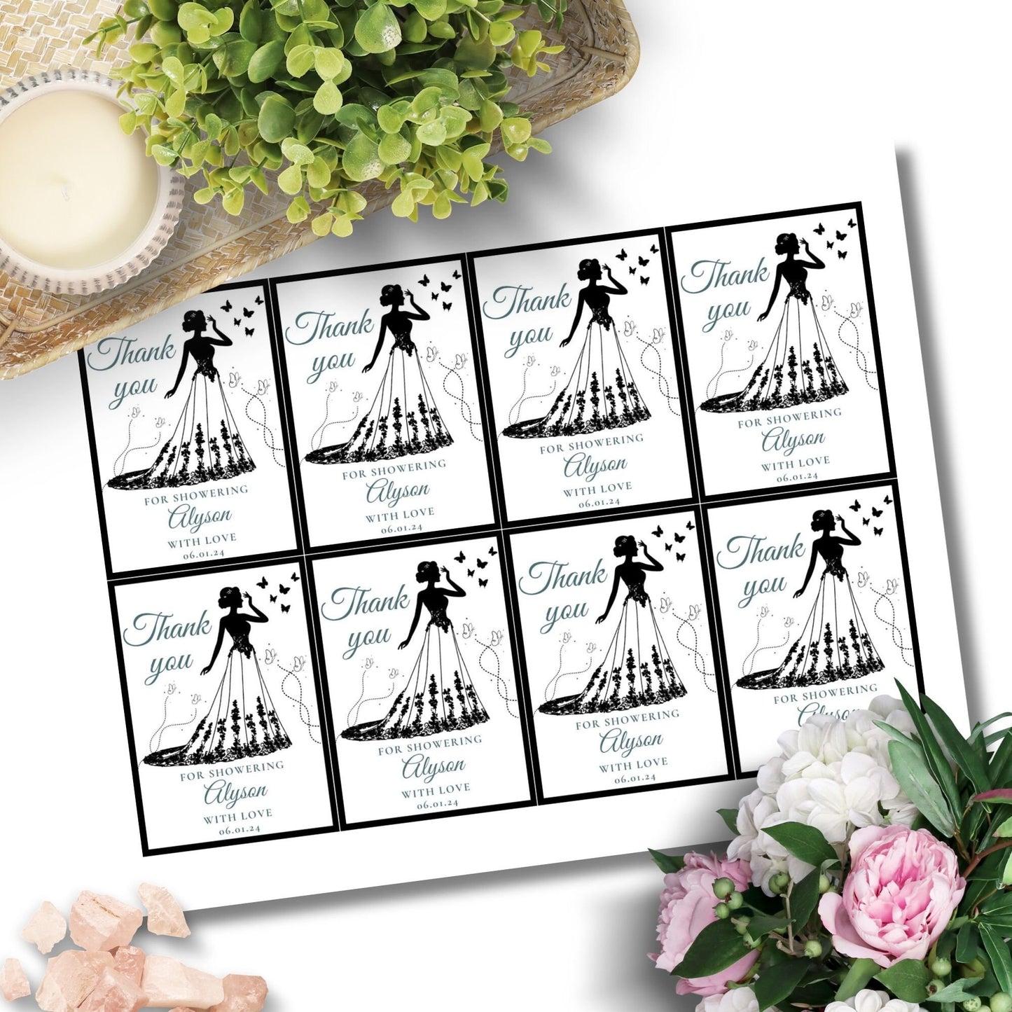 Butterfly Baby Shower Favor Tag | Bridal Shower | Thank You Tags | Swag Goodie Bags | Wedding Favor Tags | Digital Download | Shower Tag