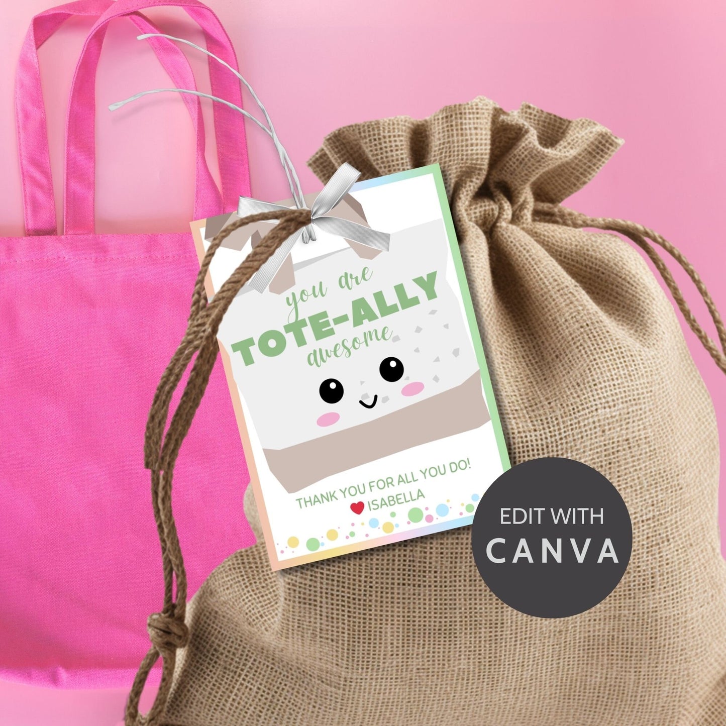 Teacher Appreciation Gift Tags | Teacher Gift Spring | Teacher Appreciation Printable Tags | Tote Bag Gift Tag | Personalized Bag Tag