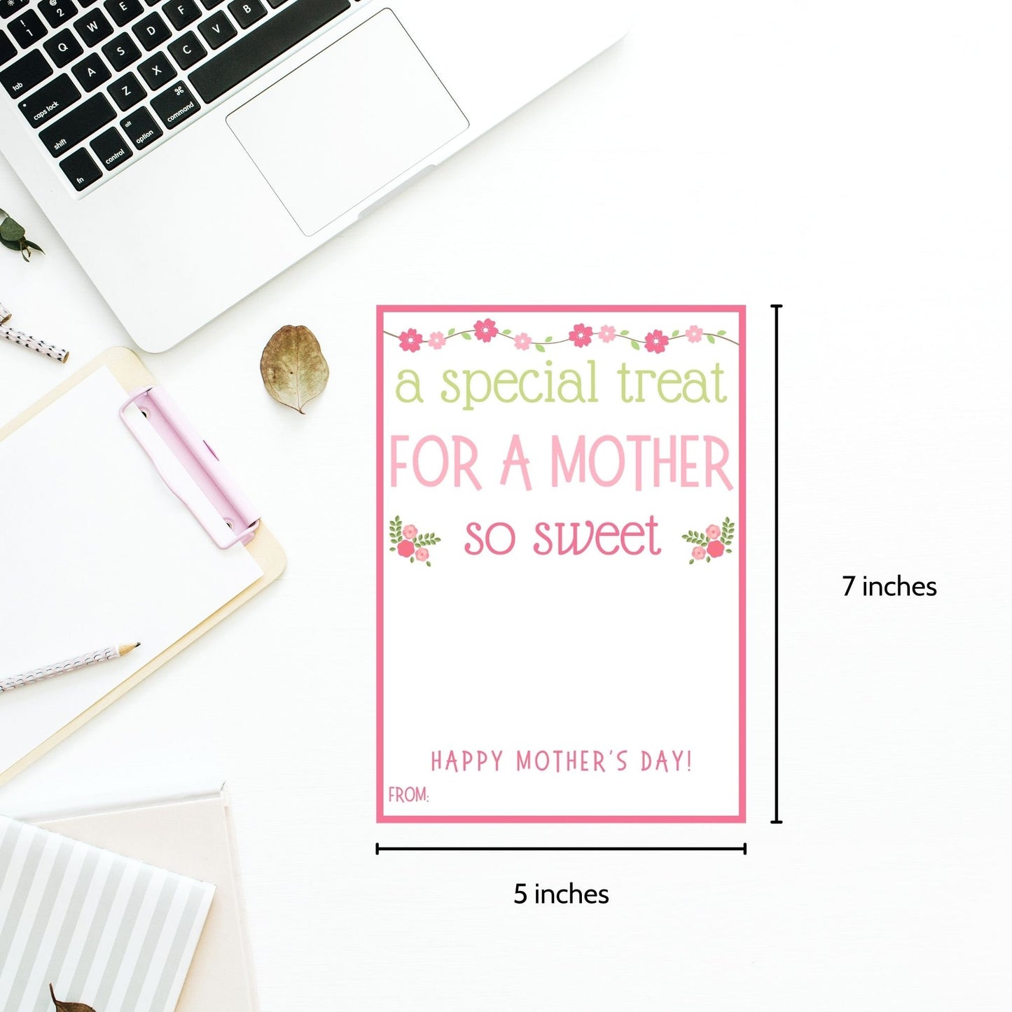 Mothers Day Gift | Gift Card Holder | A Special Treat For | Instant Download | Gift for Mom Admin Day Teacher Sister Girlfriend Dog Mom