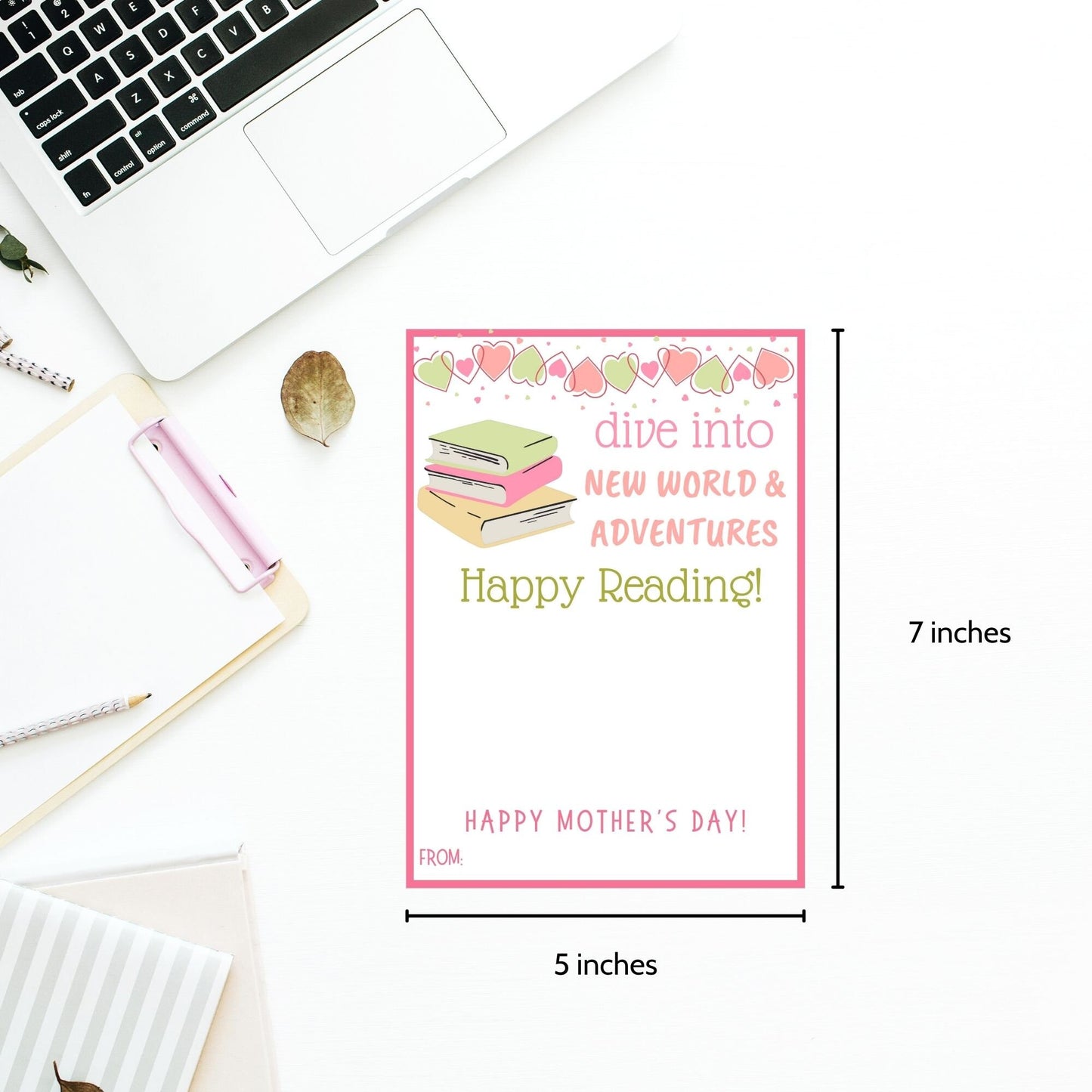 Mothers Day Gift Gift Card Holder Book Lover Bookworm Gift Card Gift for Mom Admin Day Teacher Sister Girlfriend Dog Mom
