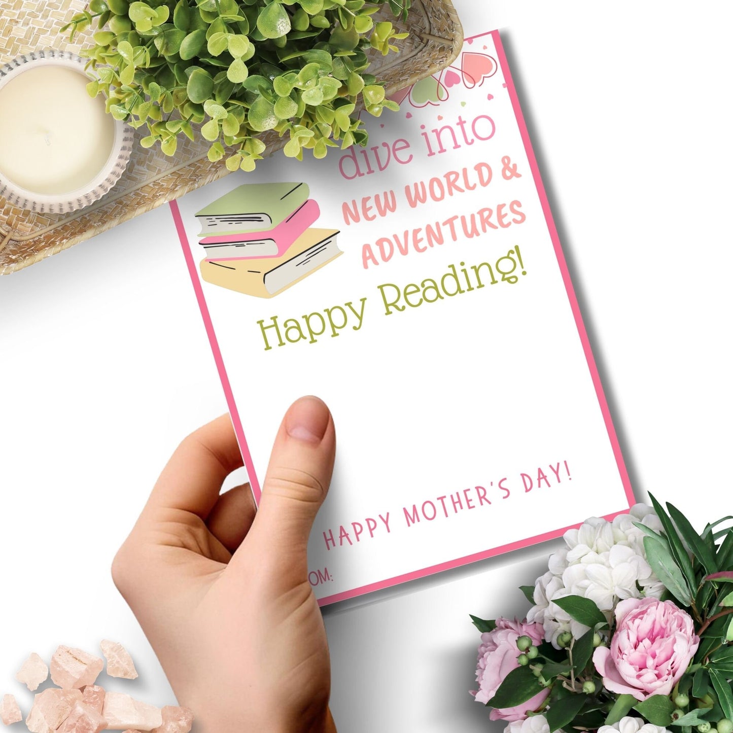 Mothers Day Gift Gift Card Holder Book Lover Bookworm Gift Card Gift for Mom Admin Day Teacher Sister Girlfriend Dog Mom