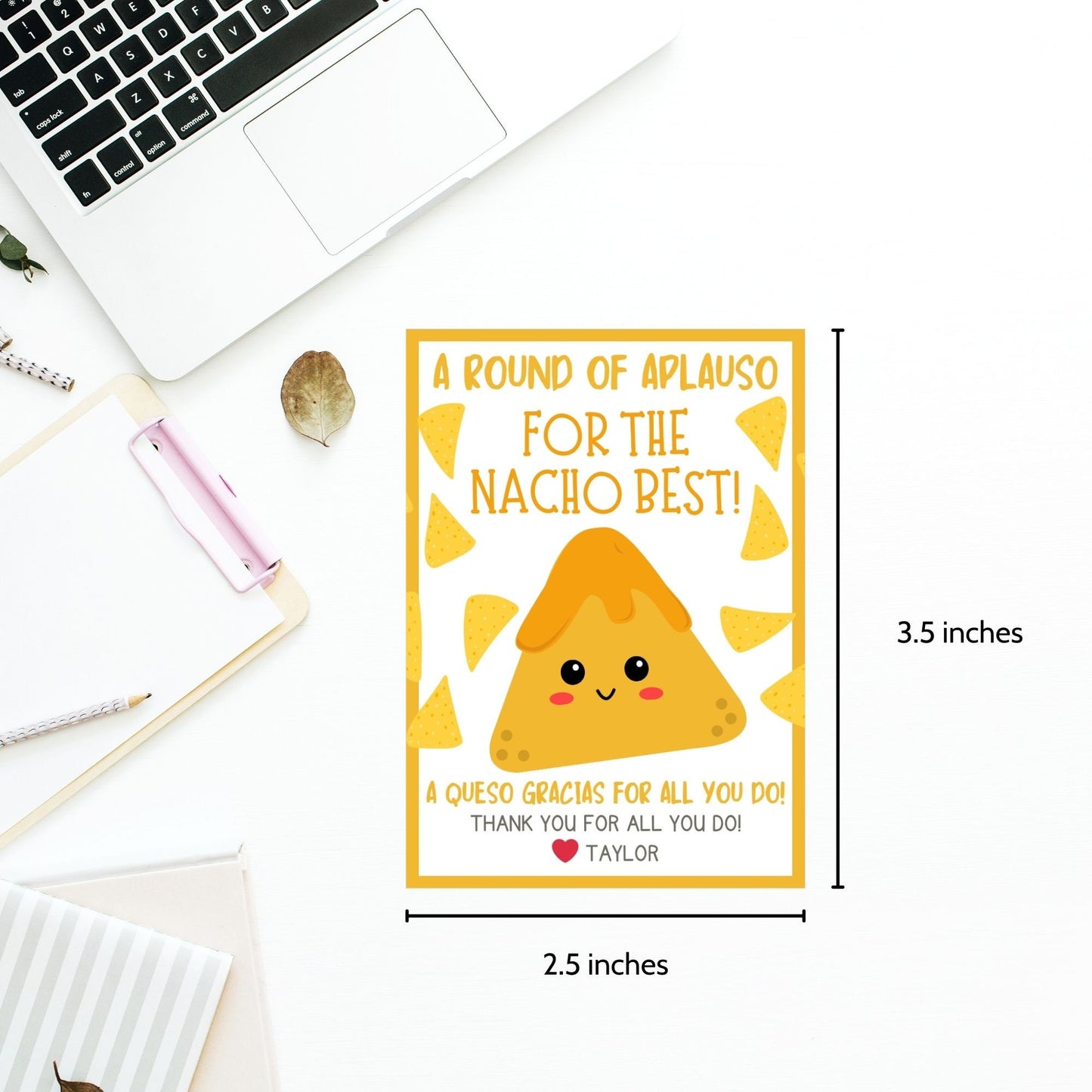 Teacher Appreciation Week | Food Pun Gift Tags | Nacho Best | Cinco De Mayo Gift Tag | Thank You Food Tag | Nachos Gift Tag