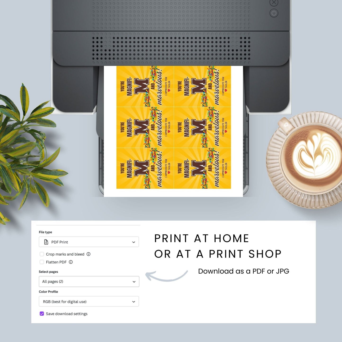 Image showcasing gift tags with YOURE MAGNIFI-M. Tags express gratitude and can be customized with the recipient's name. Perfect for teachers, nurses, staff, and more.