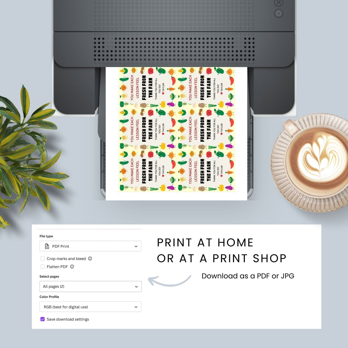 Image showcasing YOU MAKE EACH LESSON FEEL FRESH FROM THE FARMTags express gratitude with a colorful farmer's market theme and customizable names. Perfect for appreciation gifts to teachers, staff, and more.