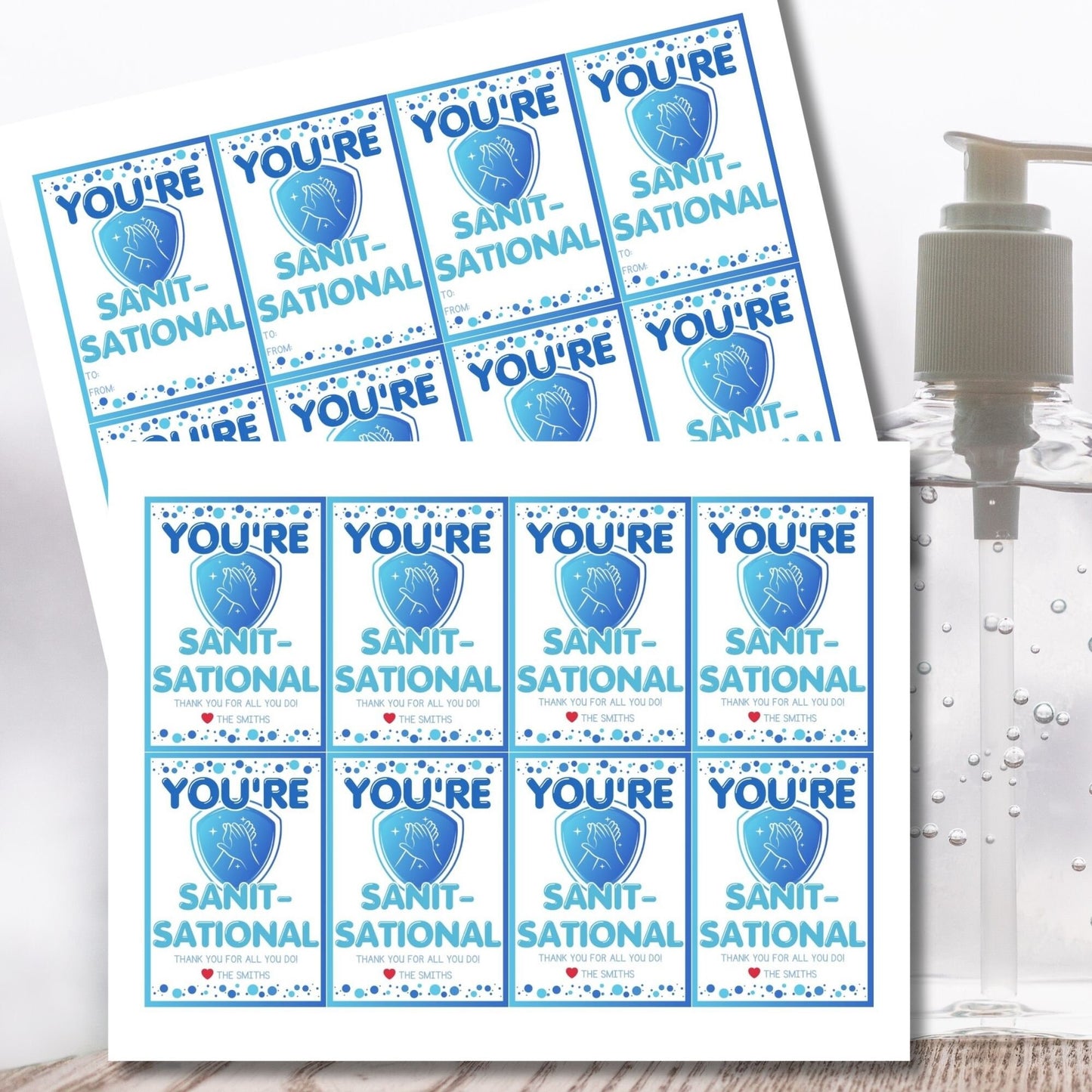 Hand Sanitizer Gift Tag that say Youre Sanitsational