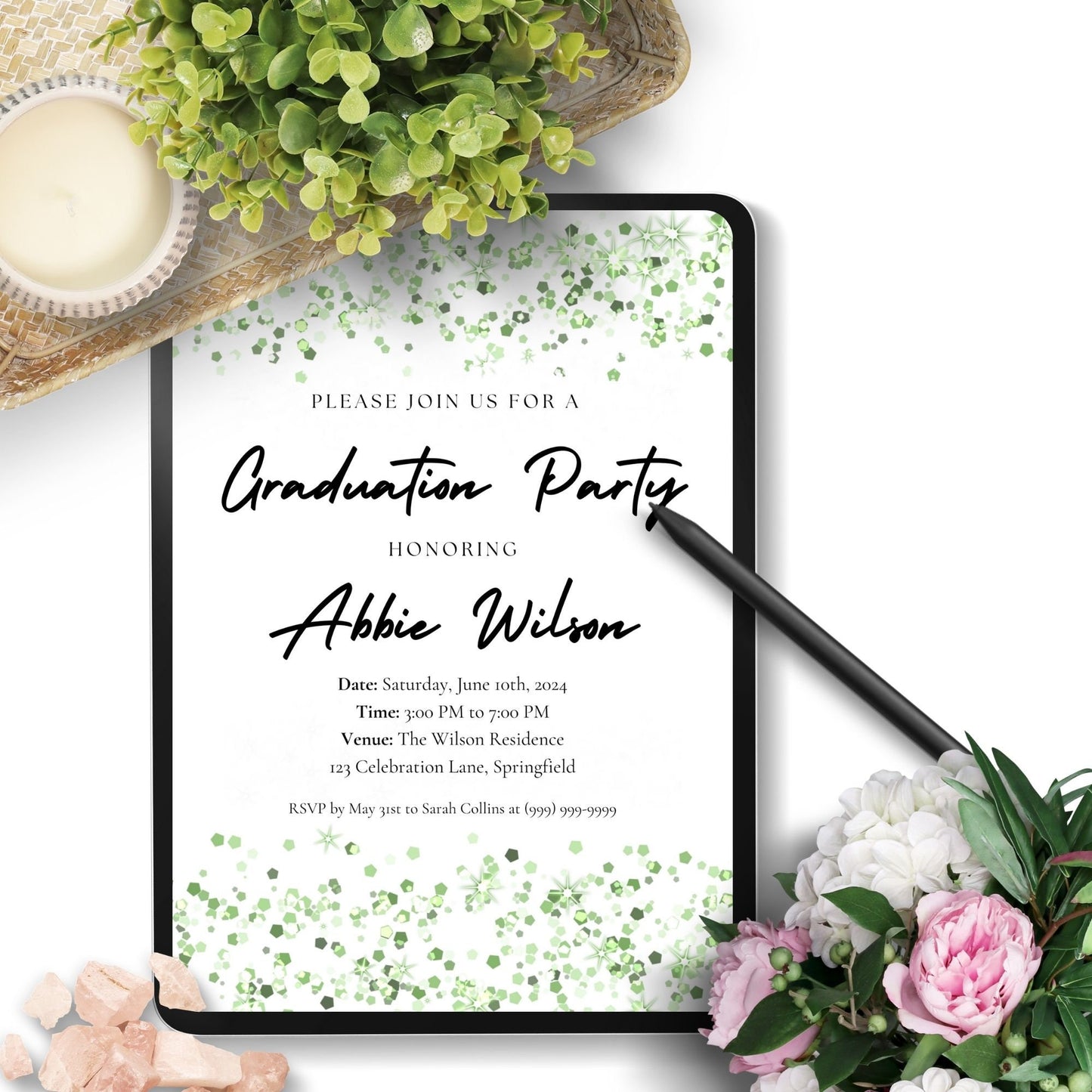 Printable Graduation Invitation Template | No Photo | Graduation Party Invitation | Minimalist | Graduation Announcement | Class Of 2024
