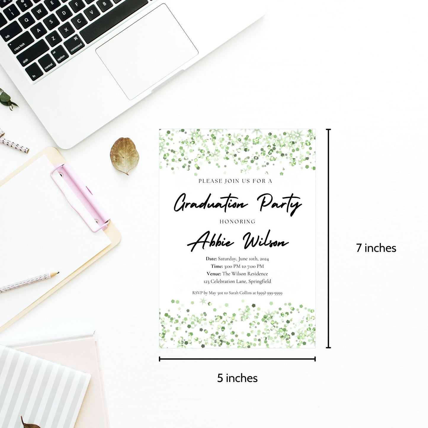 Printable Graduation Invitation Template | No Photo | Graduation Party Invitation | Minimalist | Graduation Announcement | Class Of 2024