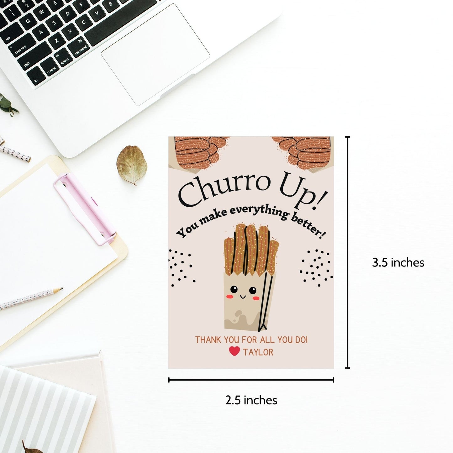 Teacher Appreciation Week | Food Pun Gift Tags | Churro Up| Cinco De Mayo Gift Tag | Thank You Food Tag | Punny Churros
