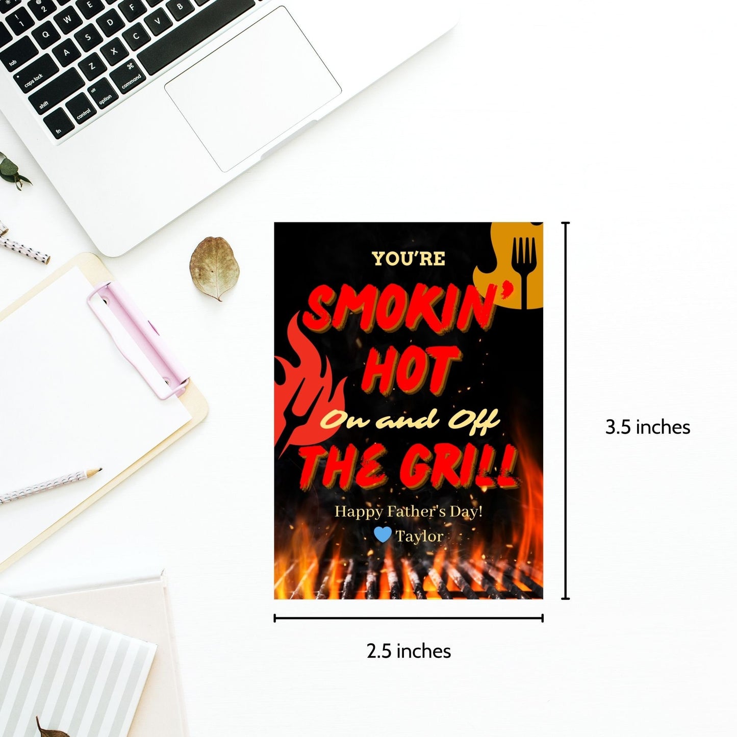 Printable Happy Fathers Day Gift Tag | Editable Canva | Dad Gift Tags | Favor Bag Tag | Barbecue Grill Set Gift | Custom Labels