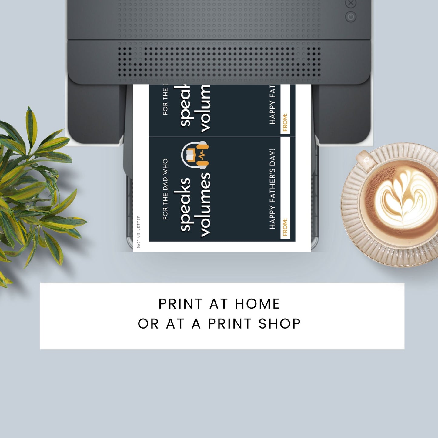Fathers Day card with a For the dad who speaks volumes message, featuring headphones over a book, ideal for pairing with an Audible gift card.