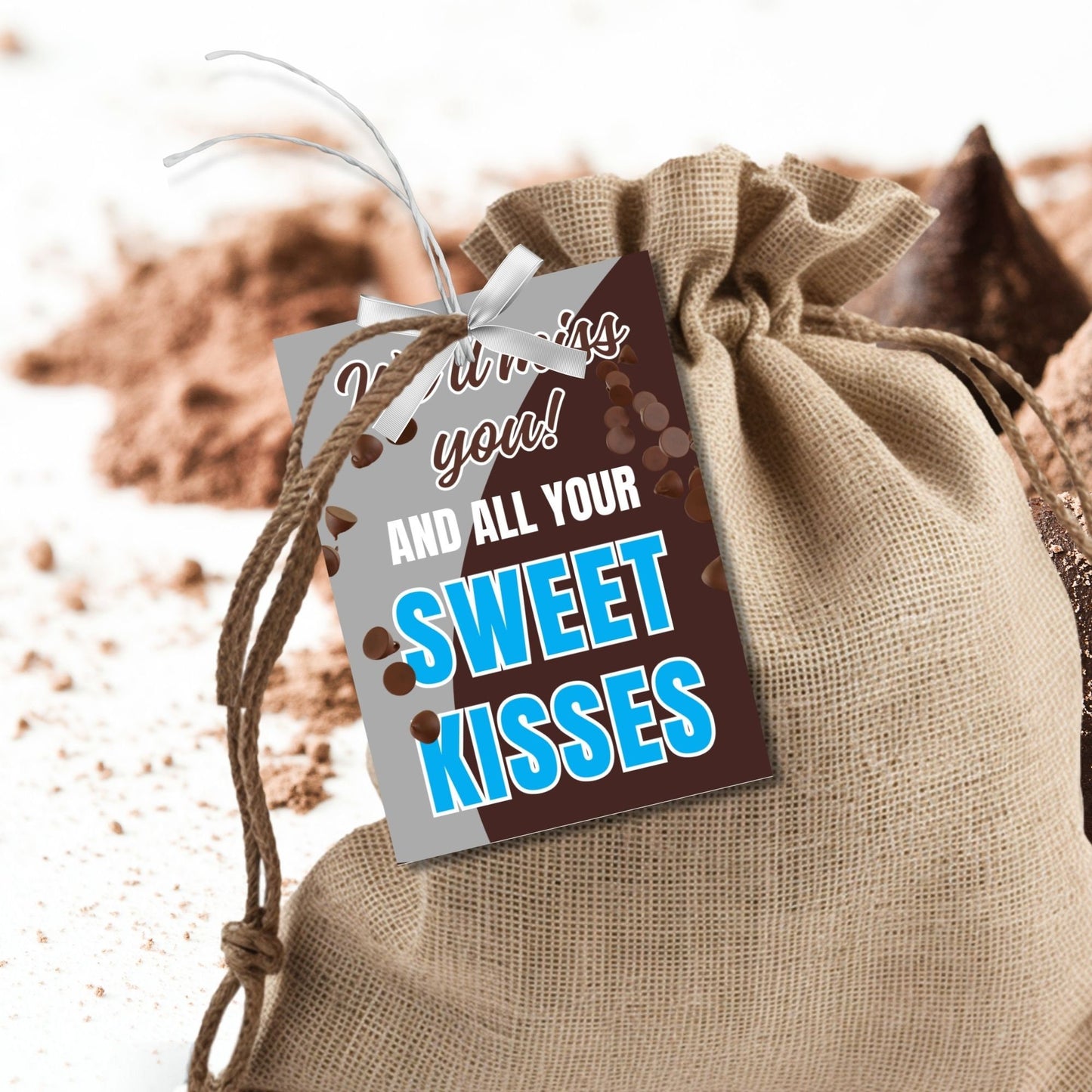 Farewell candy tags reading Well miss you and all your sweet kisses, perfect for teachers, staff, employees, bus drivers. Printable and editable for personalized goodbyes. Download and print for heartfelt appreciation gifts.