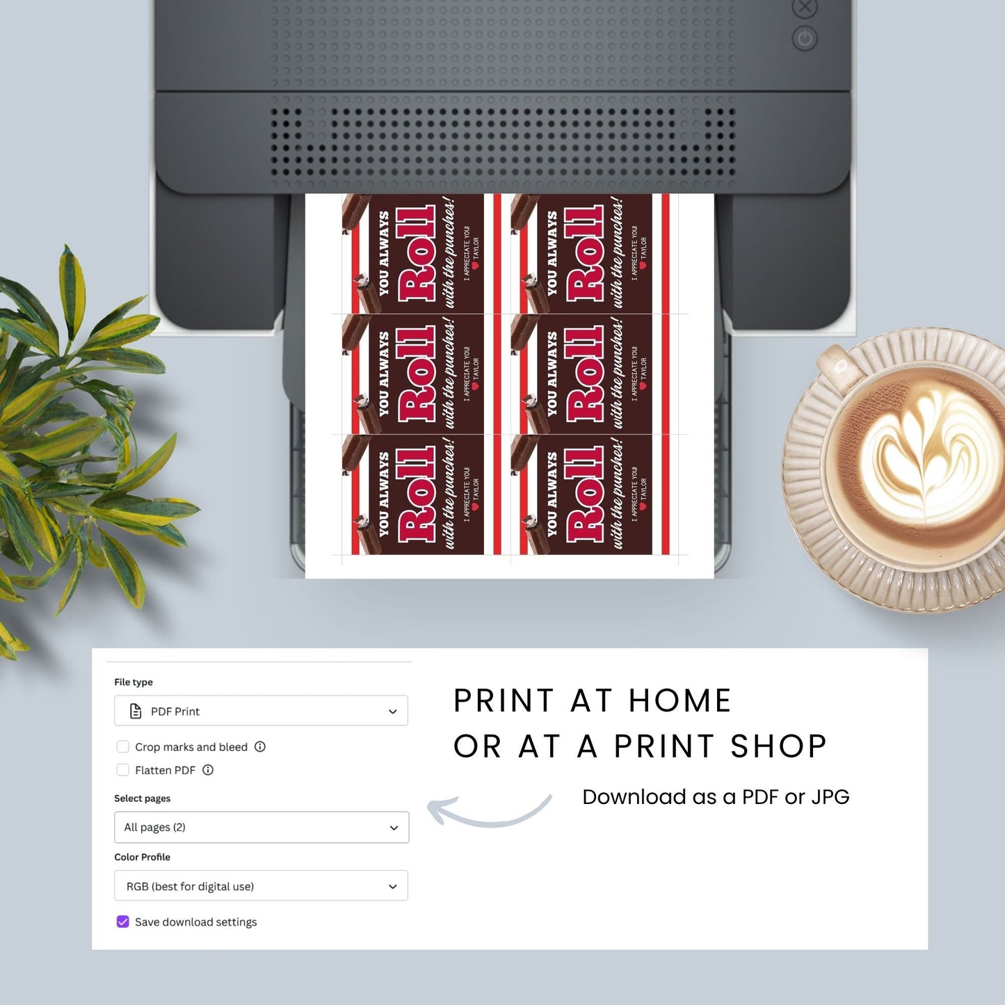 Image showcasing YOU ALWAYS Roll with the punches! Tags express gratitude with customizable names. Perfect for appreciation gifts to dads, teachers, staff, and more.