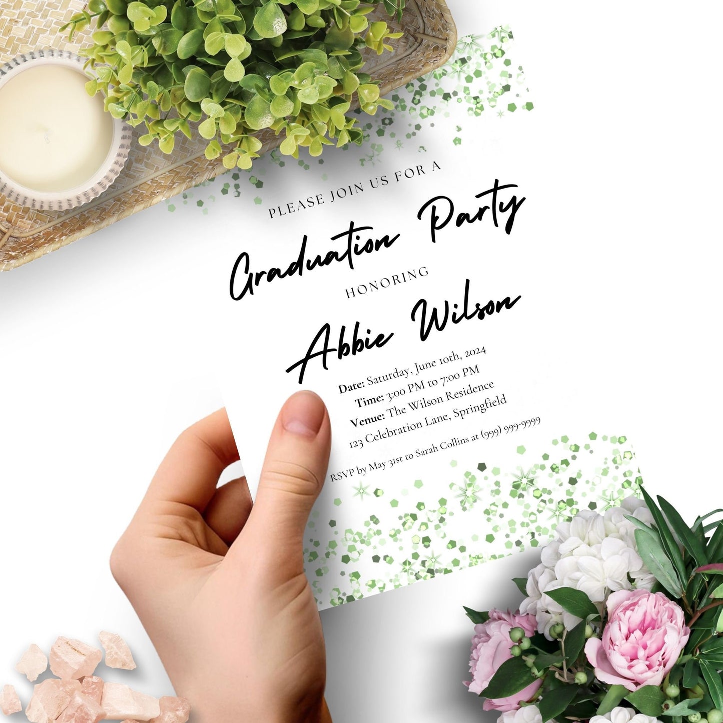 Printable Graduation Invitation Template | No Photo | Graduation Party Invitation | Minimalist | Graduation Announcement | Class Of 2024