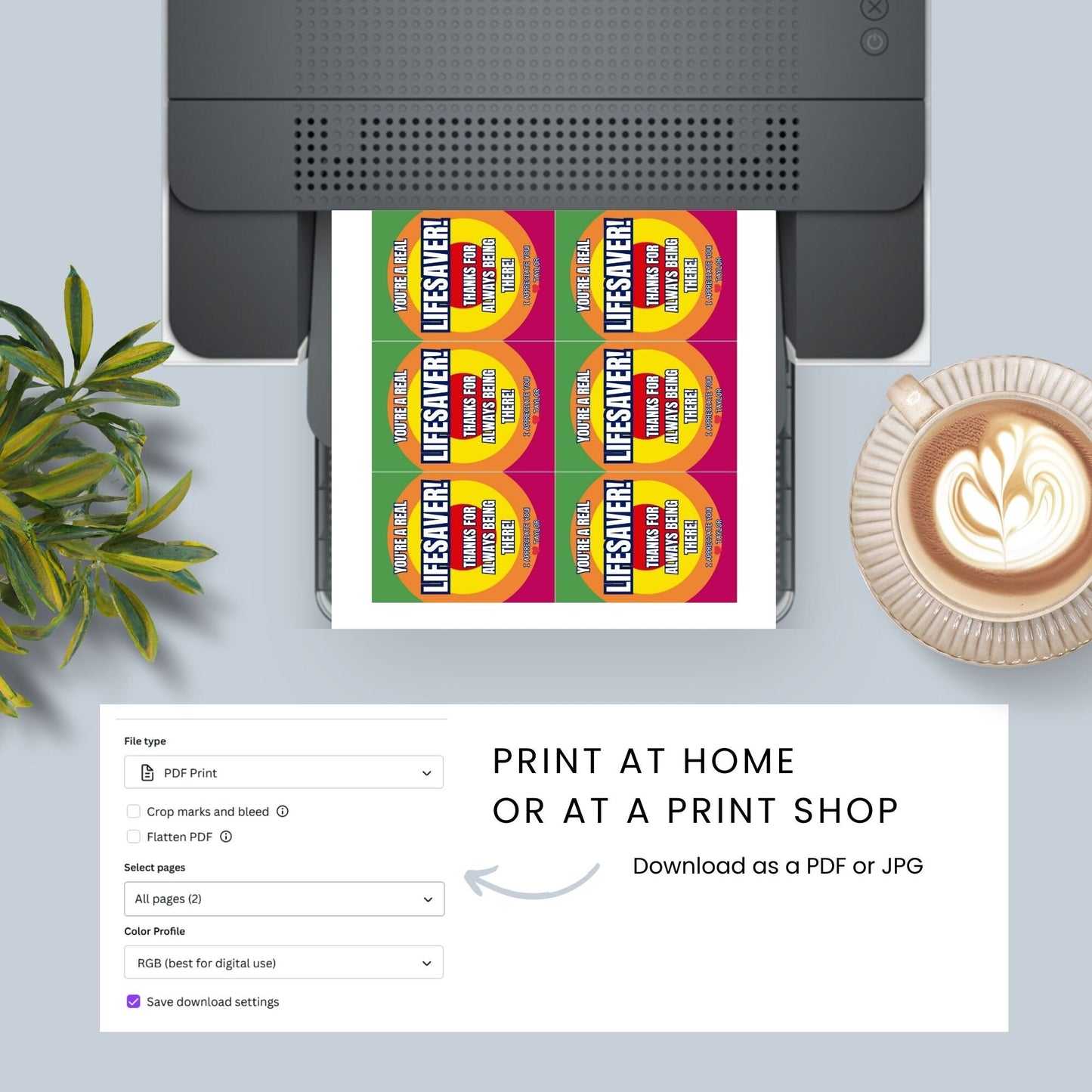Image showcasing YOURE A REAL LIFESAVER! THANKS FOR ALWAYS BEING THERE! Tags express gratitude with customizable names. Perfect for appreciation gifts to dads, teachers, staff, and more.
