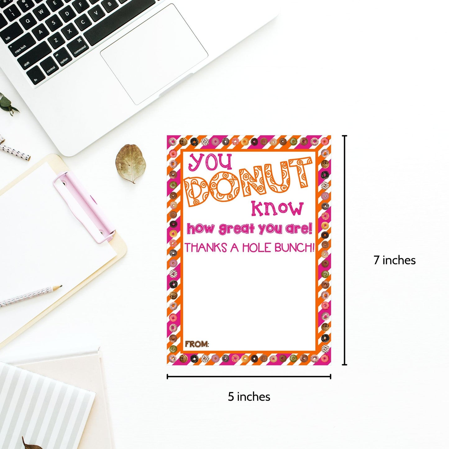 Fathers Day card featuring a donut pun You DONUT know how great you are! with images of donuts, ideal for pairing with a Dunkin Donuts gift card.