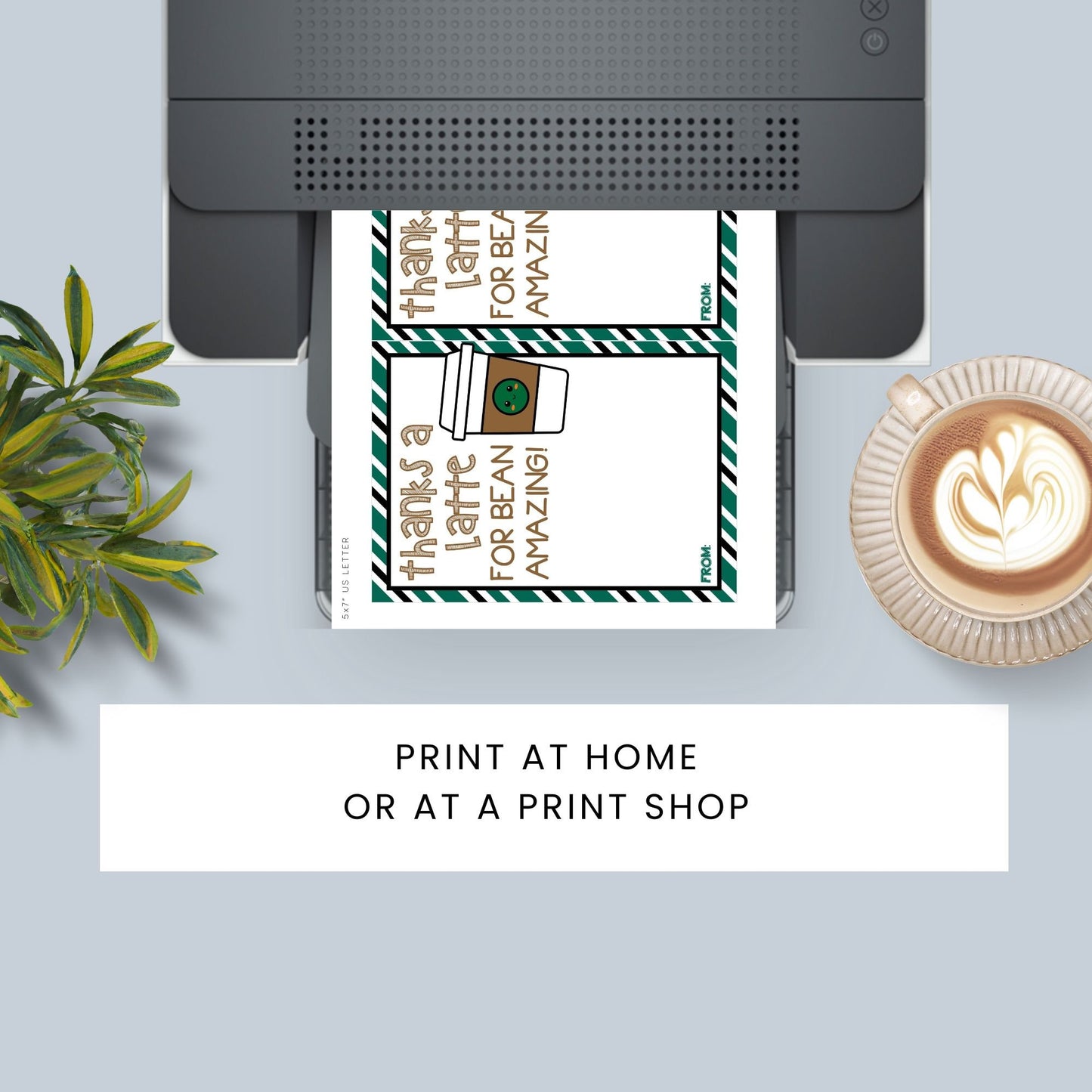 Fathers Day card with a coffee cup illustration and Thanks a latte for bean amazing! pun, ideal for pairing with a Starbucks gift card.