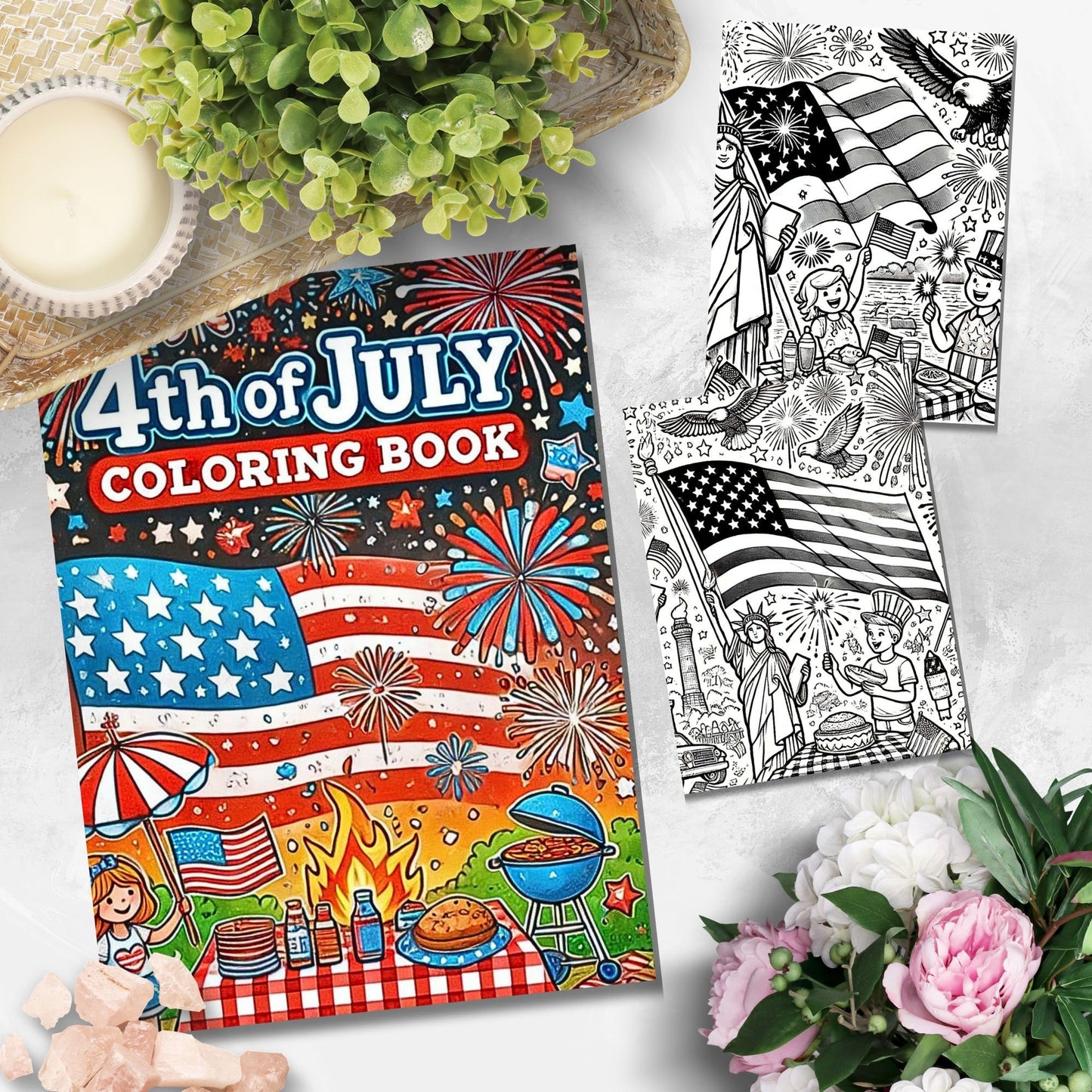 Celebrate Independence Day with 8 4th of July coloring pages for kids! Perfect for sparking creativity and fun.